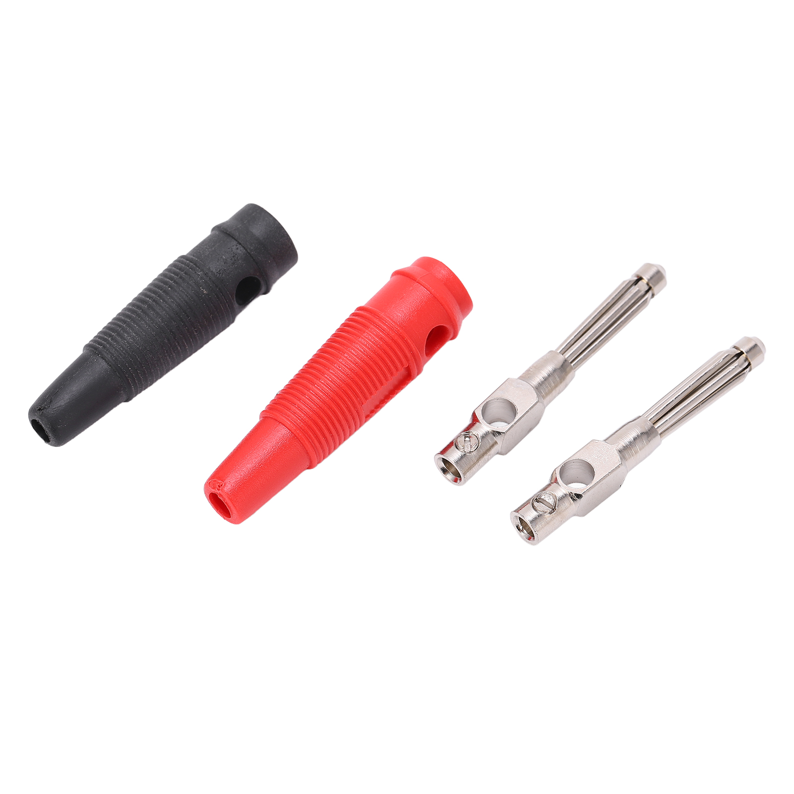 10 Stück 4 Mm 7-polige Bananenstecker, Stapelbar, 32 A, 1000 V, Schwarz/rot, Mit Weicher Schutzhülle Und Schraubverschluss Für Lautsprecher