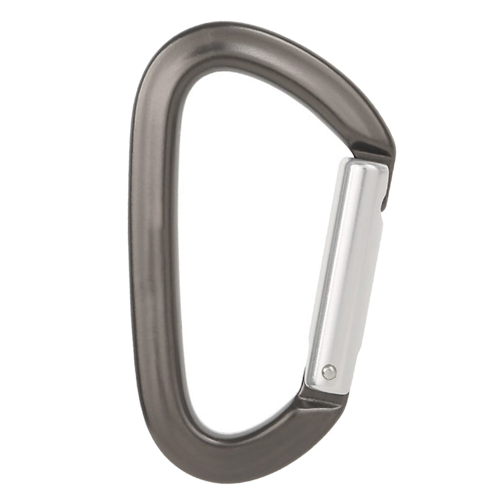 Karabinerhaken Mit Klettersicherheitsverschluss Aus Aluminiumlegierung, D-förmig, Für Hängematten Und Schlüsselanhänger, Grauer Korpus, Silberne Stange, Schnellverschluss