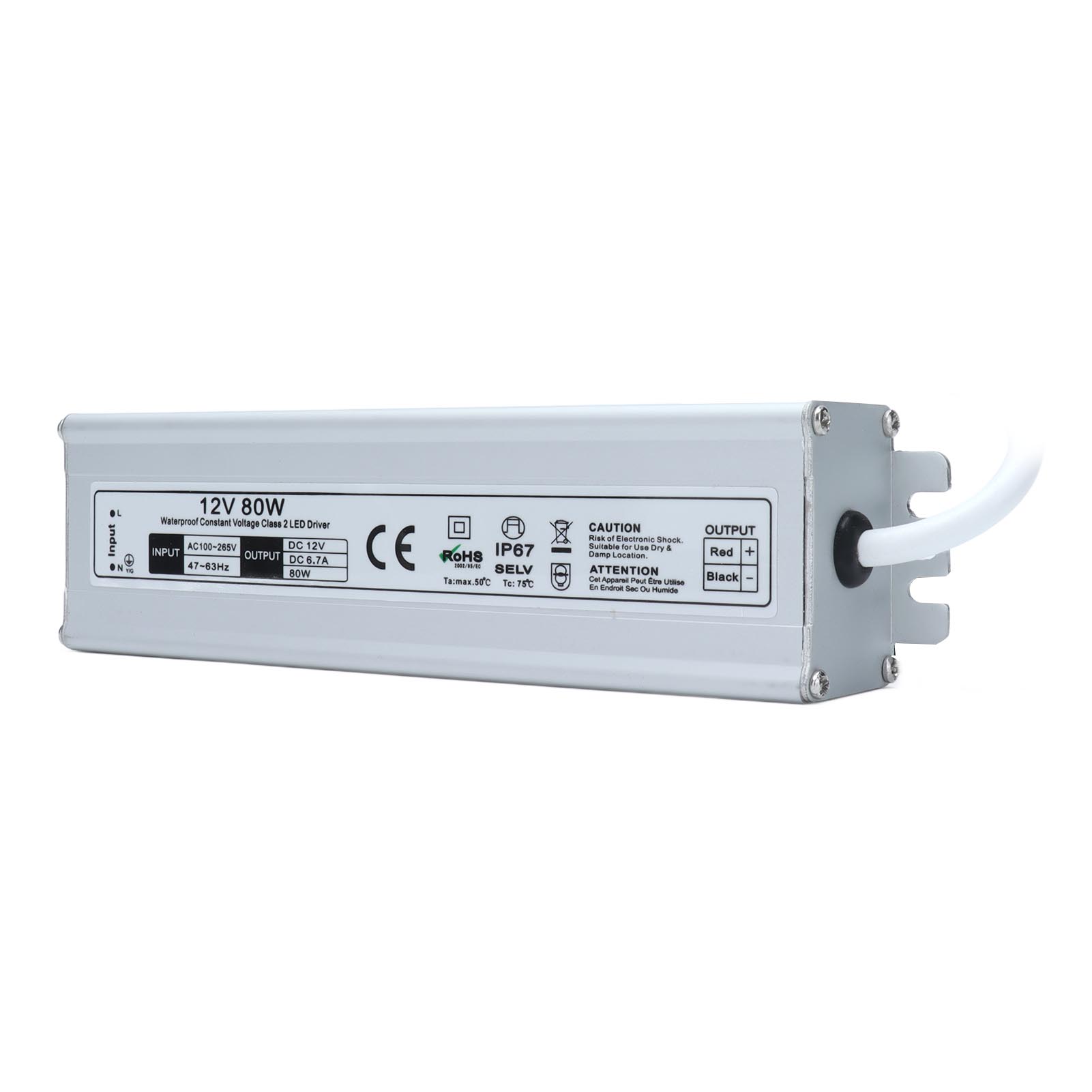 Wasserdichtes Ip67-netzteil, Hocheffizient, Sicher Und Stabil, Mehrfacher Schutz, Led-anzeige, Wechselstrom 100–265 V, Eu-stecker, Ausgang 12 V