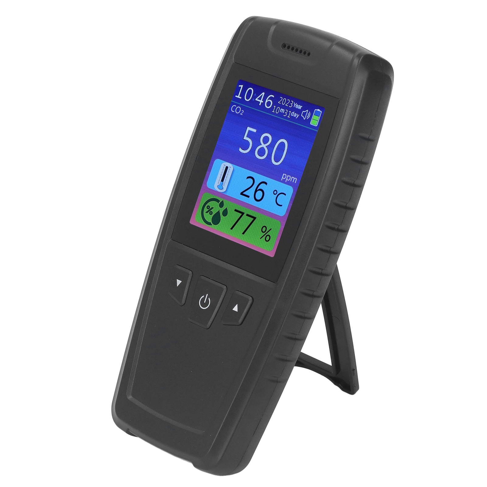 Kohlendioxid-detektor 3-in-1-raumluftqualitätsmonitor Tragbarer Co2-monitor-tester Für Co2, Temperatur Und Luftfeuchtigkeit