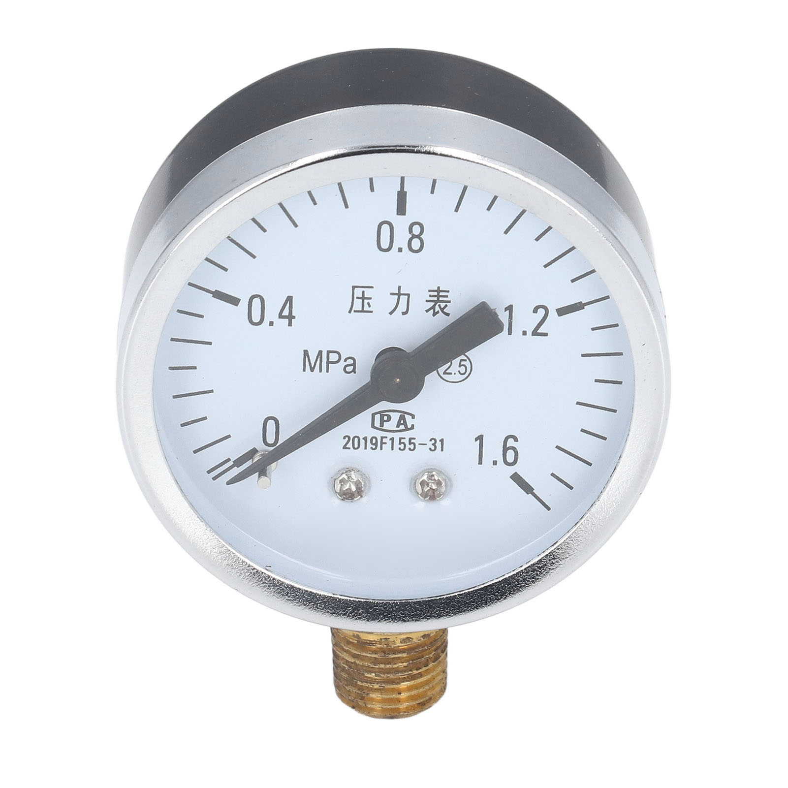 Manometer 1/4 Npt, Transparentes Zifferblatt, Genauigkeitsklasse 2,5, Edelstahlgehäuse, Für Luftdrücke Von 0 Bis 1,6 Mpa