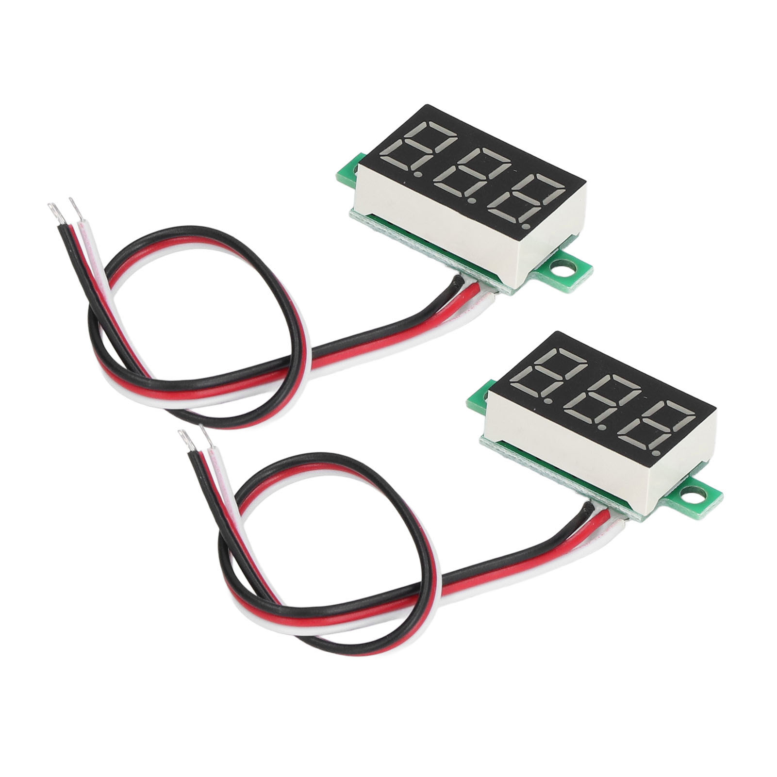 2 Stück Digitales Voltmeter, Spannungsmesser Mit 3 Drähten, 0,36 Zoll Grüne Led-anzeige, Dc 0,00 V – 30,0 V