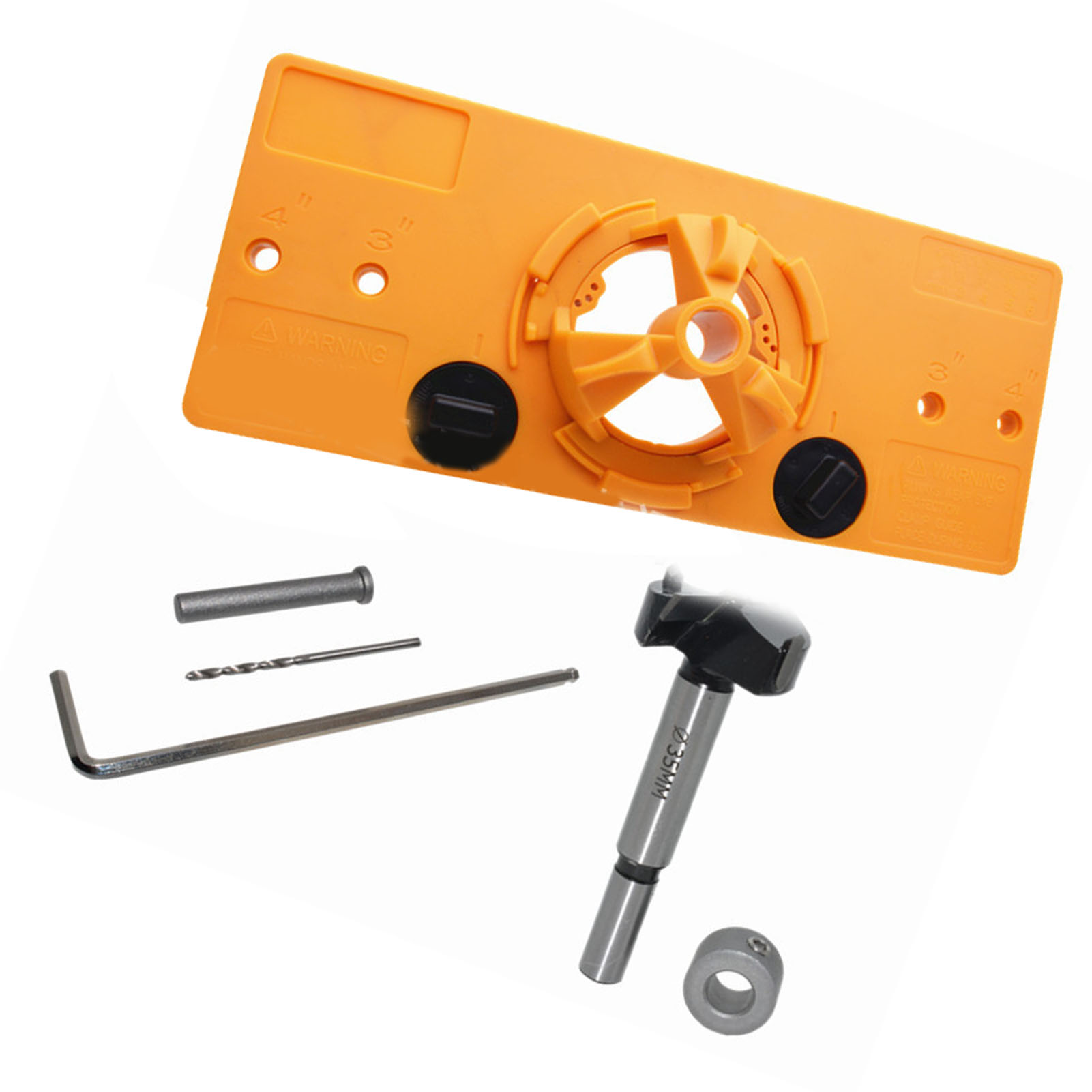 Verdecktes Scharnier-bohrschablonen-set, 35 Mm, Verstellbar, Begrenzt, Abs-edelstahl, Scharnier-bohrschablone Für Die Holzbearbeitung