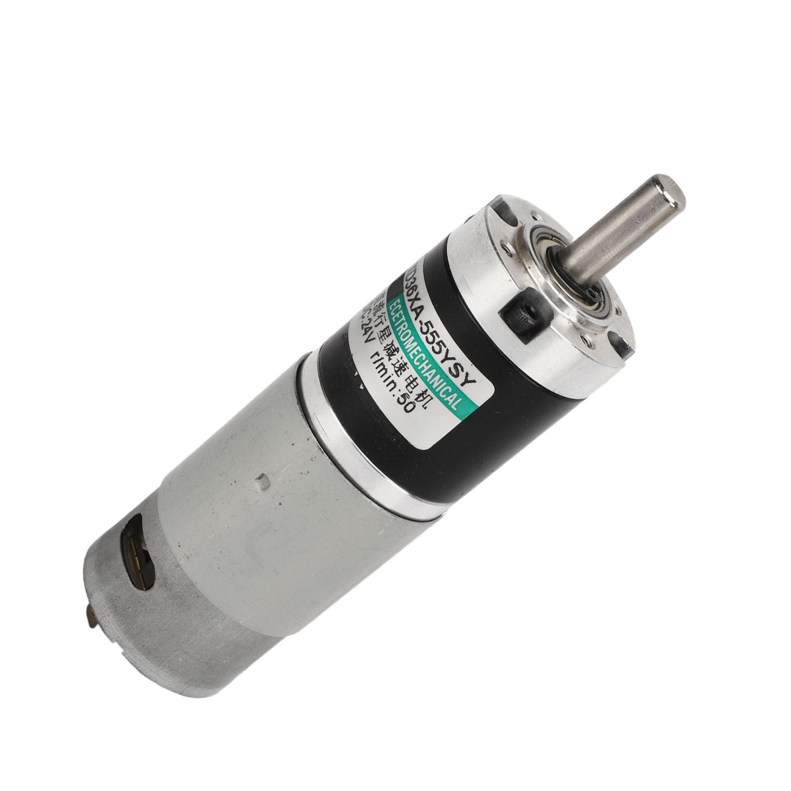 Gleichstrom-getriebemotor, Kupfer, Hohes Drehmoment, Geräuscharm, Mini-elektromotor, 24 V, 15 W, Schwarz/silber, 50 U/min