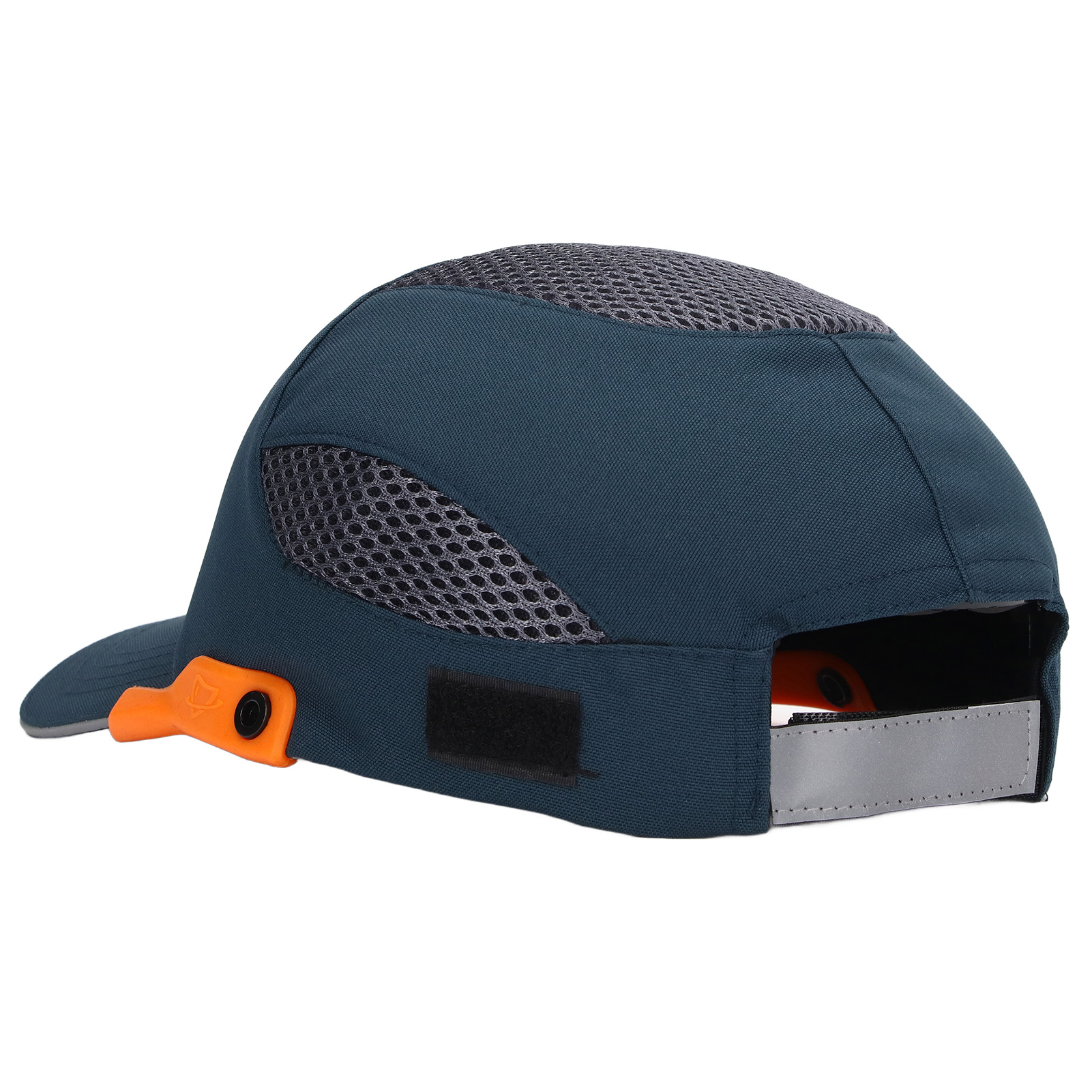 Baseball-schutzhelm Mit Schirm, Atmungsaktiv, Verstellbar, Für Sport Und Arbeit, Blau Mit Orangefarbenem Rand