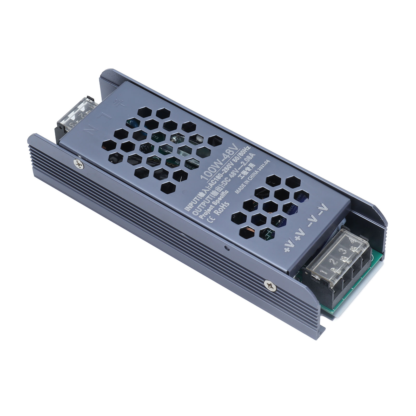 Led-schaltnetzteil-treiber, Magnetischer Lichttransformator, Schwarz, Langer Streifen, 48 V Ac, 180–250 V, 100 W, 2,08 A