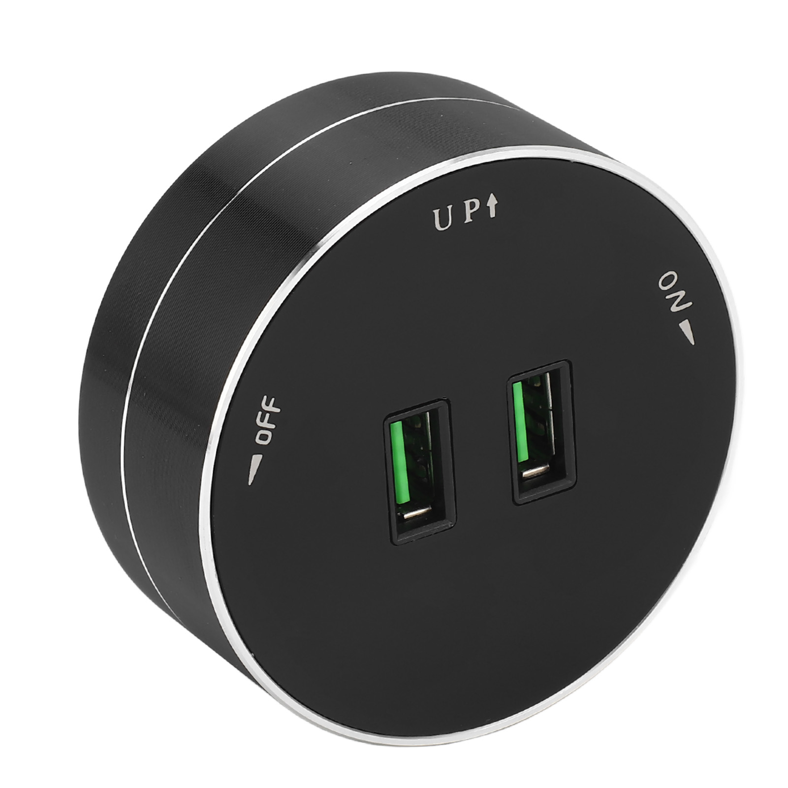 Kabelloser Stromschienenadapter Mit Zwei Usb-anschlüssen, Multifunktionaler Runder Steckdosenadapter Mit Kontrollleuchte, Wechselstrom 110–250 V