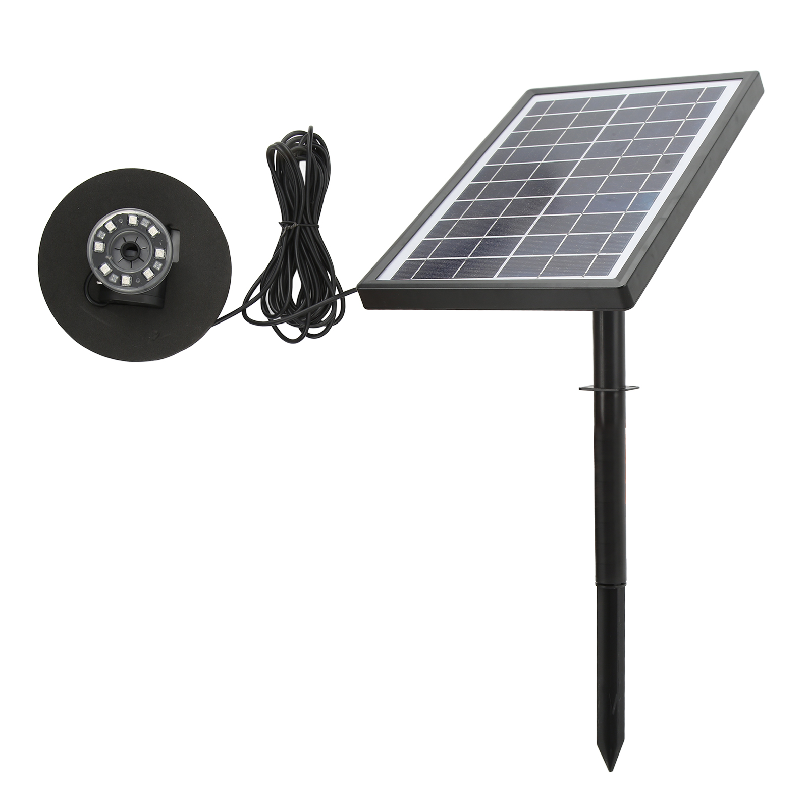 Solar-wasserbrunnenpumpen-set Für Den Außenbereich Mit Akku, Led-beleuchtung, Schwimmend, Geteilt, Dc8v