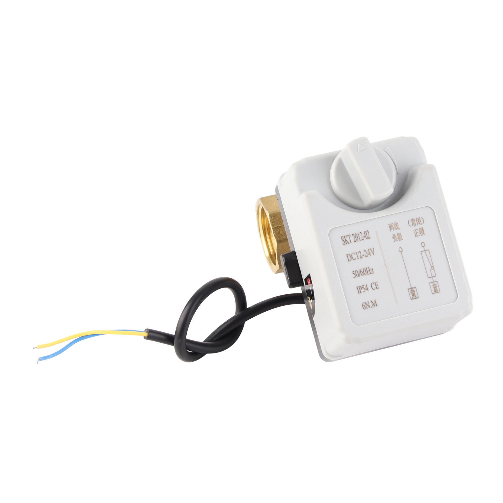 Motorisiertes Kugelventil, 2-adrig, 2-wege, Normalerweise Geschlossen, Dn25, Messing/abs, 12–24 V Dc, Zubehör