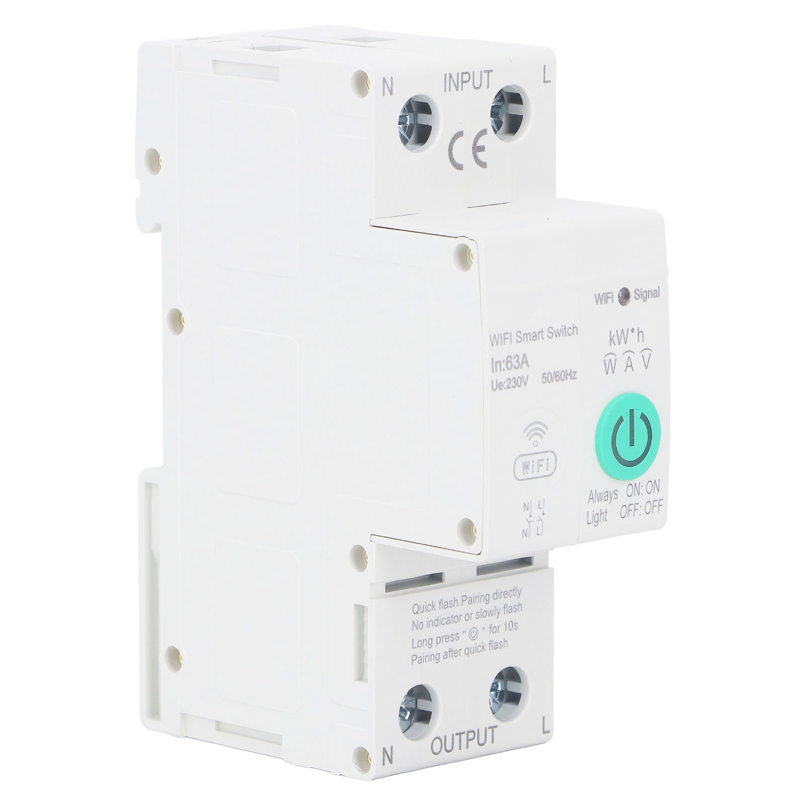 Ac230v Leitungsschutzschalter Din-schiene, Wlan-leckstromschutz, 2-polig, 63a, Fernbedienung Per Mobiltelefon Für Smart Home
