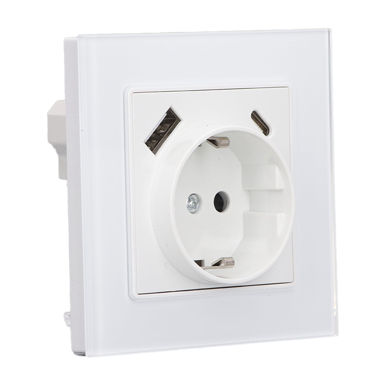 Eu-standard-usb-unterputzsteckdose Typ C 5v 2,1a, Wandsteckdose Mit Schutzglasabdeckung, Typ 82, Ac 250v 3520w