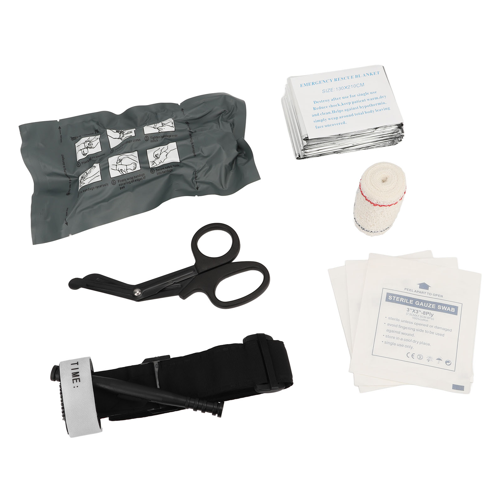 Notfall-verbandset, Multifunktionales Tourniquet, Israelische Verbandschere, Decke, Mullbinde, Trauma-set Für Den Einsatz Im Freien