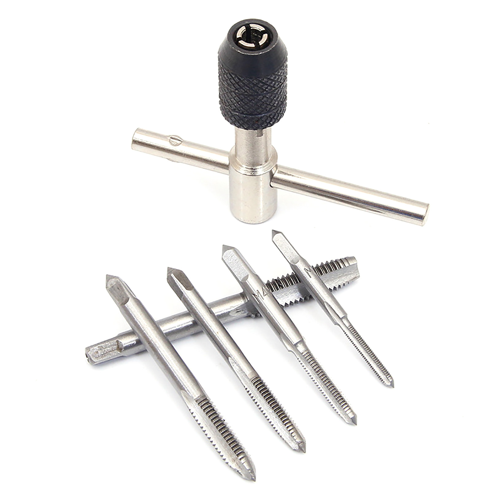 6-teiliges T-gewindebohrer-set Mit T-griff, Hss-handwerkzeug Für Kfz-reparaturen, M3–8