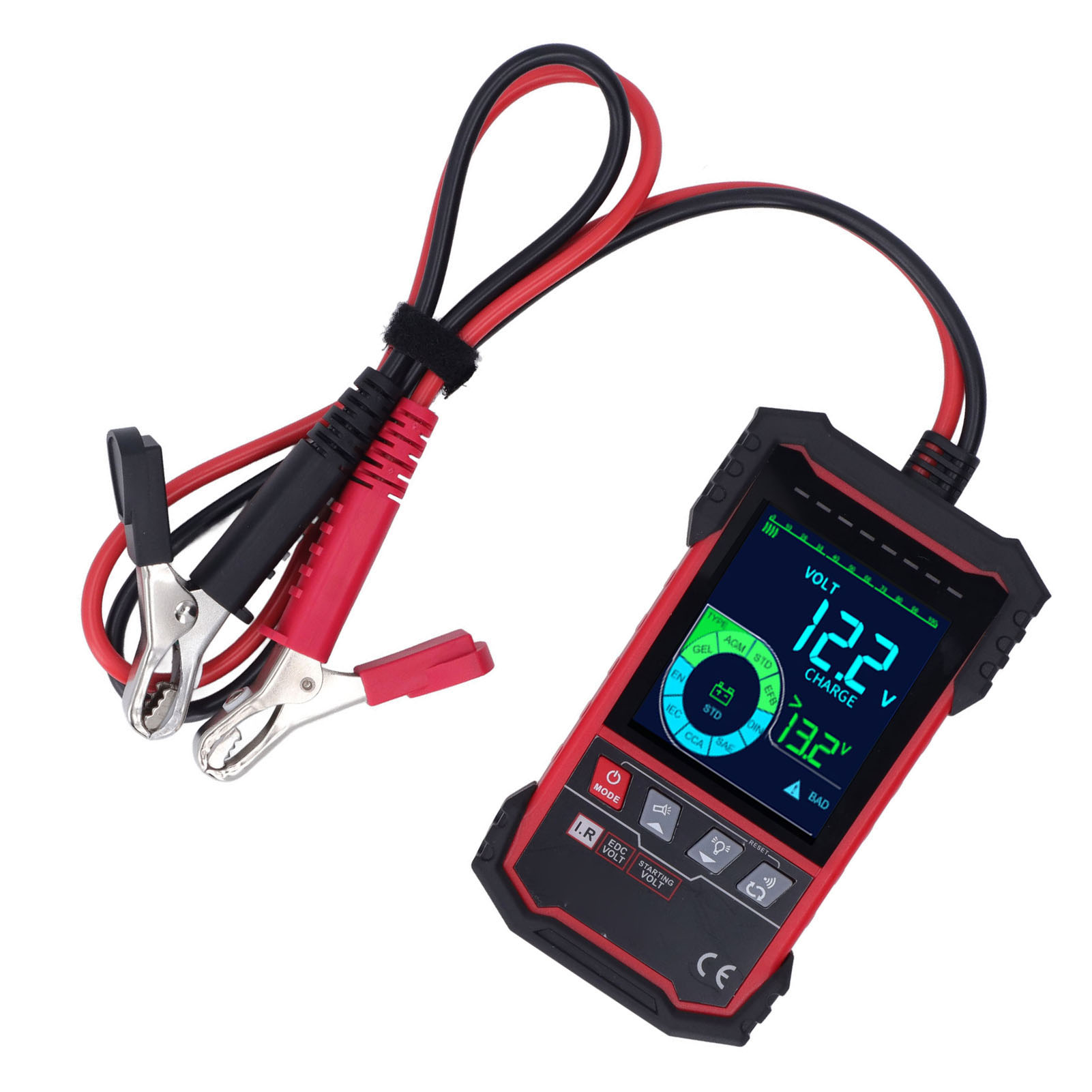 Kfz-batterietester 12v/24v 100–1999 Cca Last, Lichtmaschinenprüfgerät Für Lkw Und Boote, 3,2-zoll-bildschirm