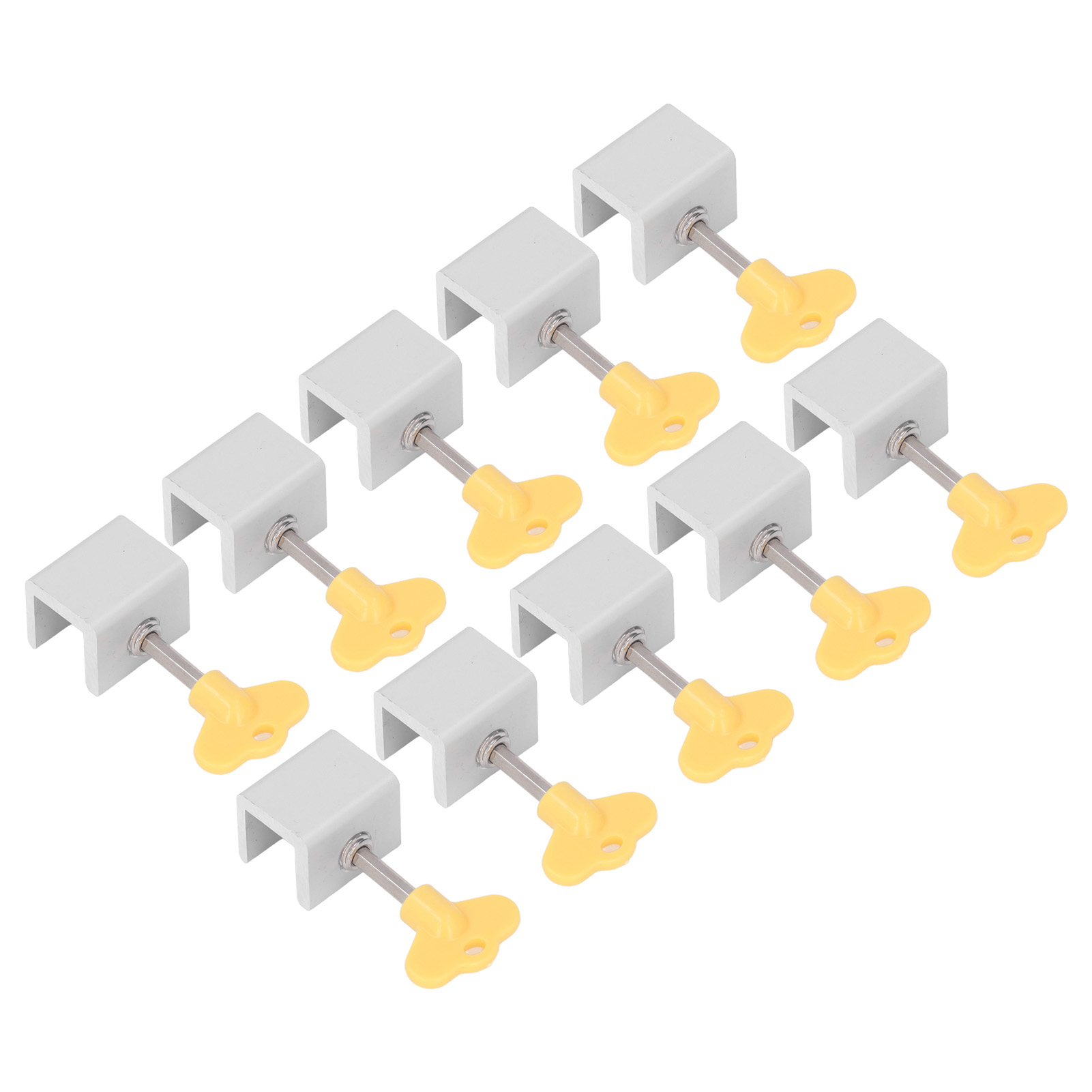 15er-pack Schiebetürschloss-set Mit Schraubenschlüssel, Einlochig, Verstellbar, Kindersicher, Silberfarben