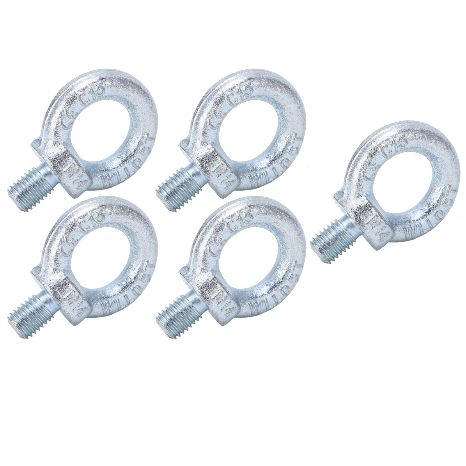 5 Stück Hebeösenbolzen, Galvanisiert, Weiß Verzinkt, Q235 Stahl, Hebering, Gewindeöse Für Industrielle Anwendungen, M14