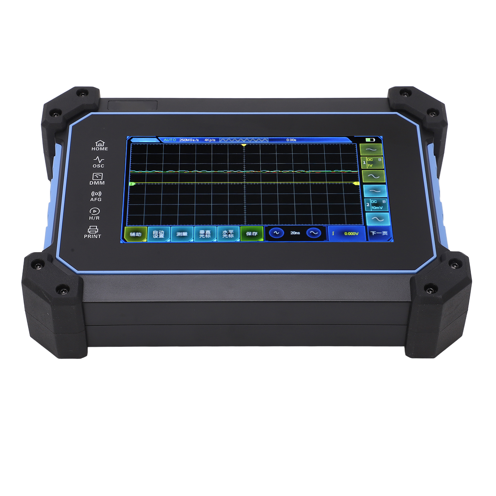 4-kanal-oszilloskop Mit Multimeter, Multifunktionales Voll-touchscreen-oszilloskop, Ac 100–240 V, Eu-stecker