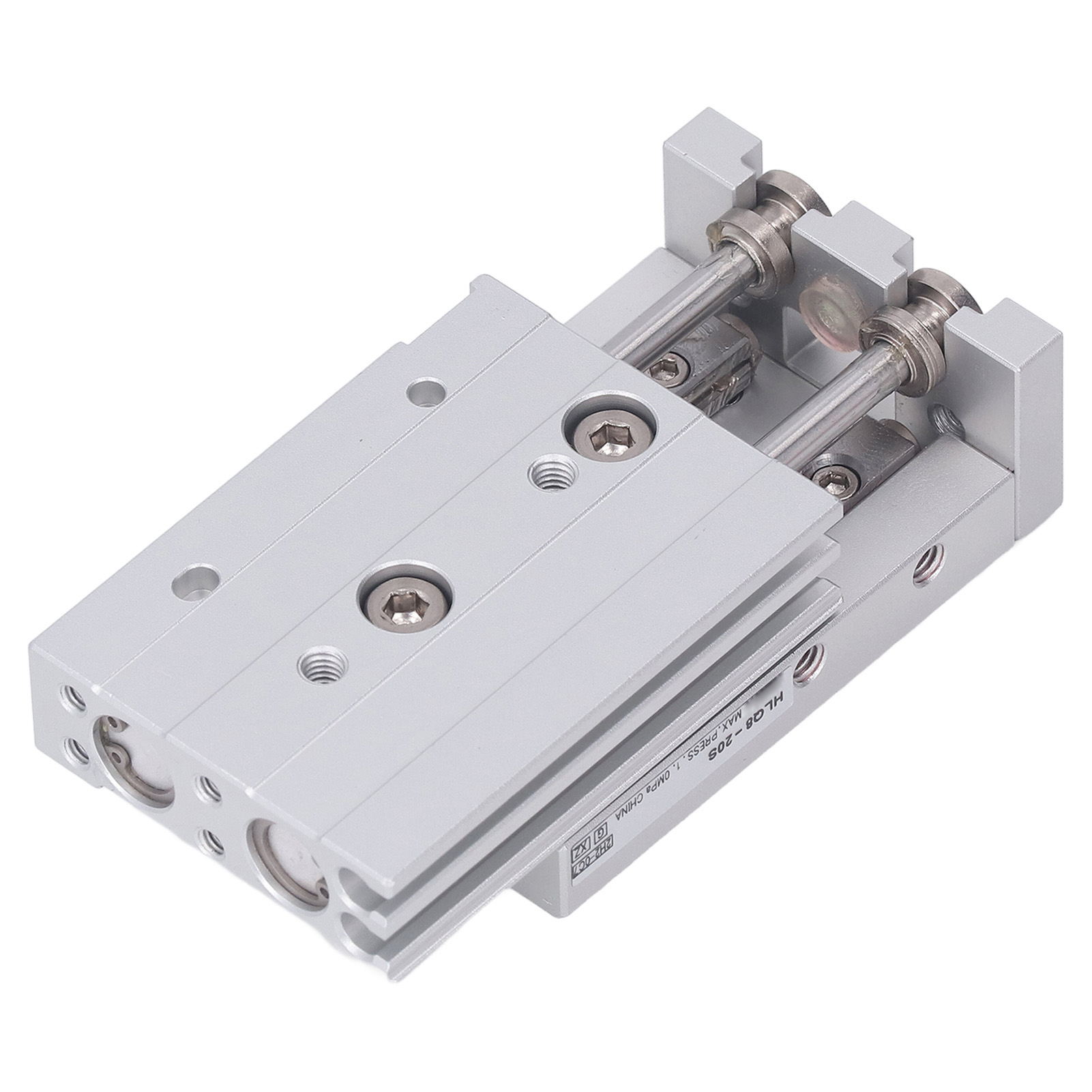 Pneumatikzylinder Doppelkolben Doppelwirkung Aluminiumlegierung Edelstahl M5x0,8 Pneumatikzylinder 20s 20mm Hub