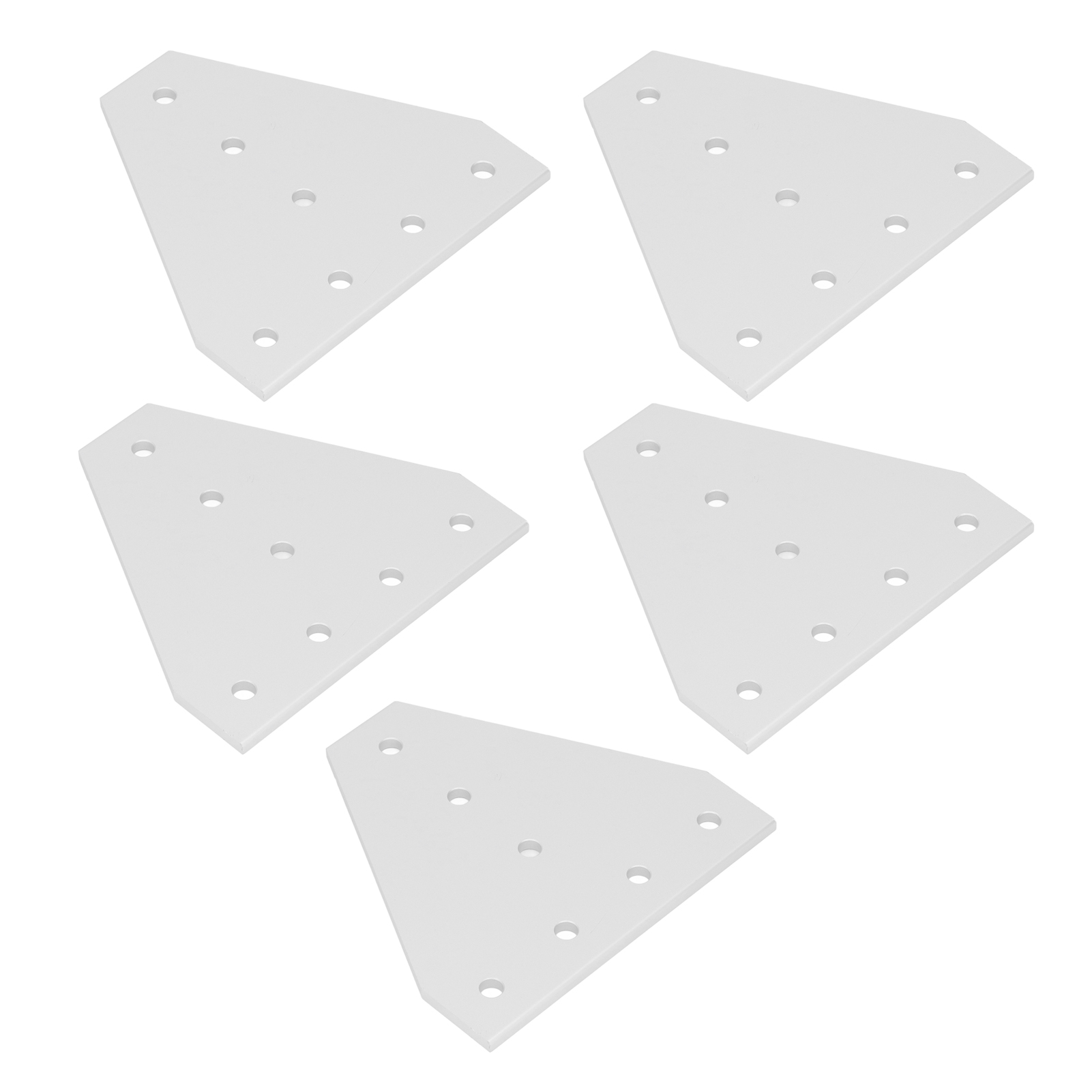5 Stück Verbindungsverstärkungsplatten, Silberweiß Oxidiert, 7-loch, Aluminiumlegierung, Robuste Verbindungswinkelplatte 4040t