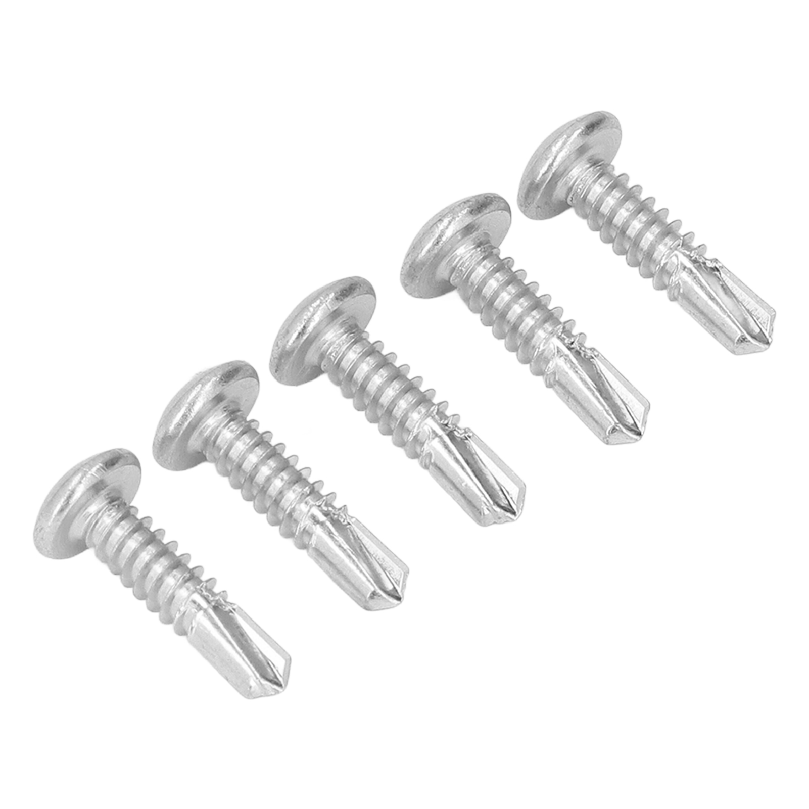 50 Stück Selbstbohrende Schrauben, Verzinkt, Aus Kohlenstoffstahl, Kreuzschlitzschrauben 4,8 X 19 Mm, Rundkopf