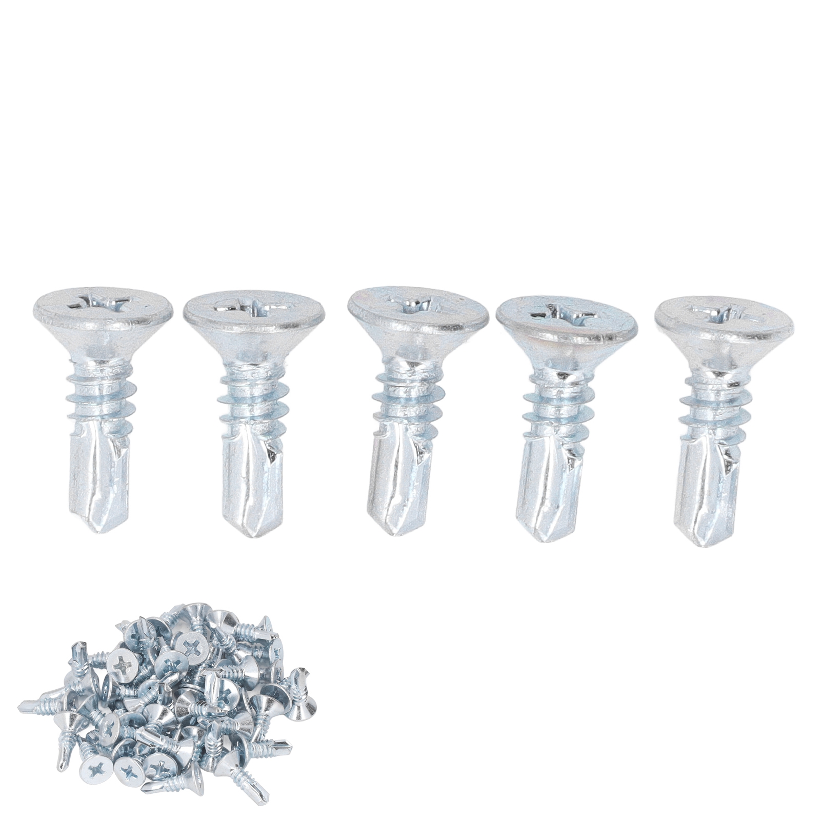 50 Stück Kreuzschlitz-bohrschrauben 4,8 X 16 Mm, Verzinkter, Rostfreier Kohlenstoffstahl, Für Heimwerkerarbeiten