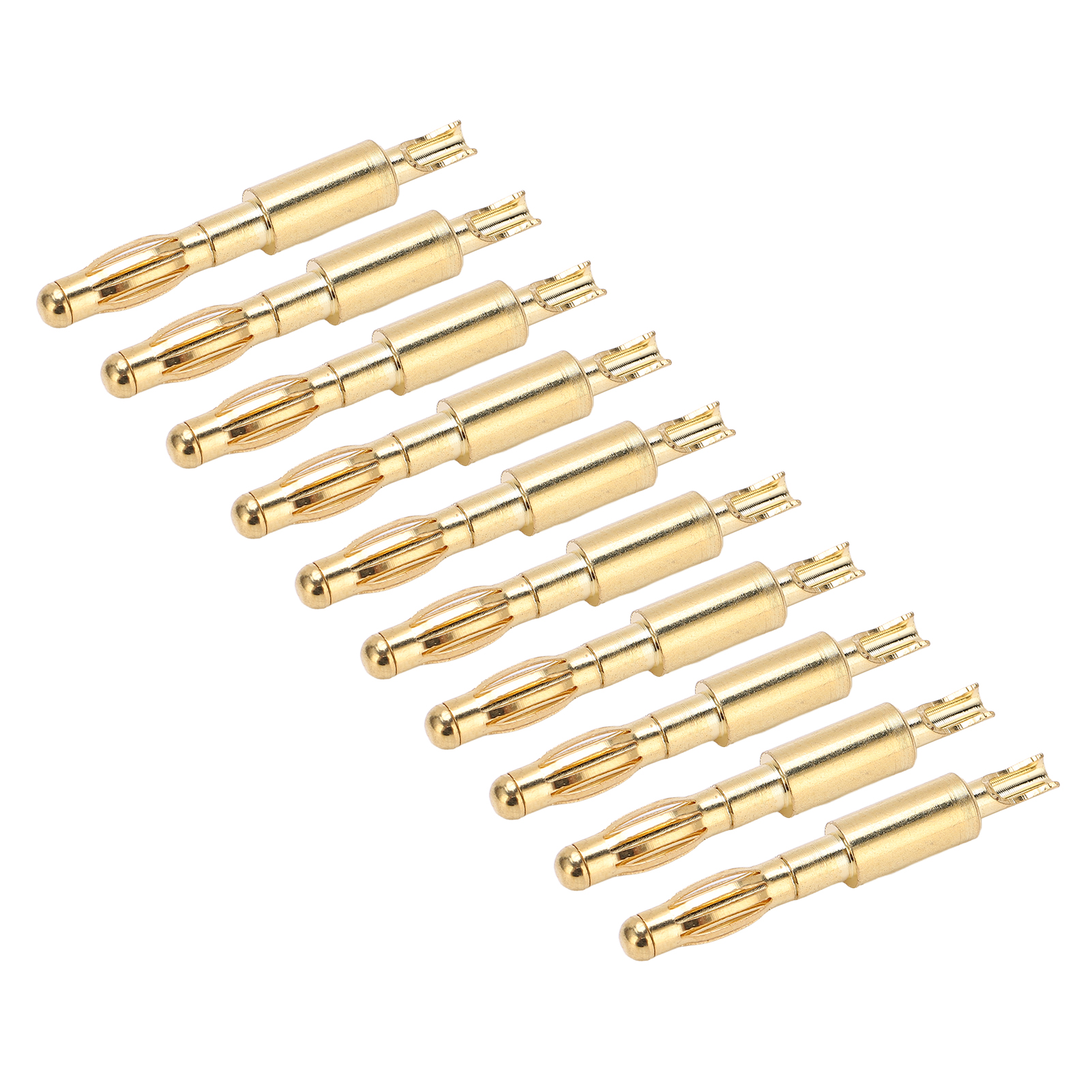 10 Stück 4-mm-bananenstecker, Vergoldet, Lötadapter Für Elektrische Diy-tests