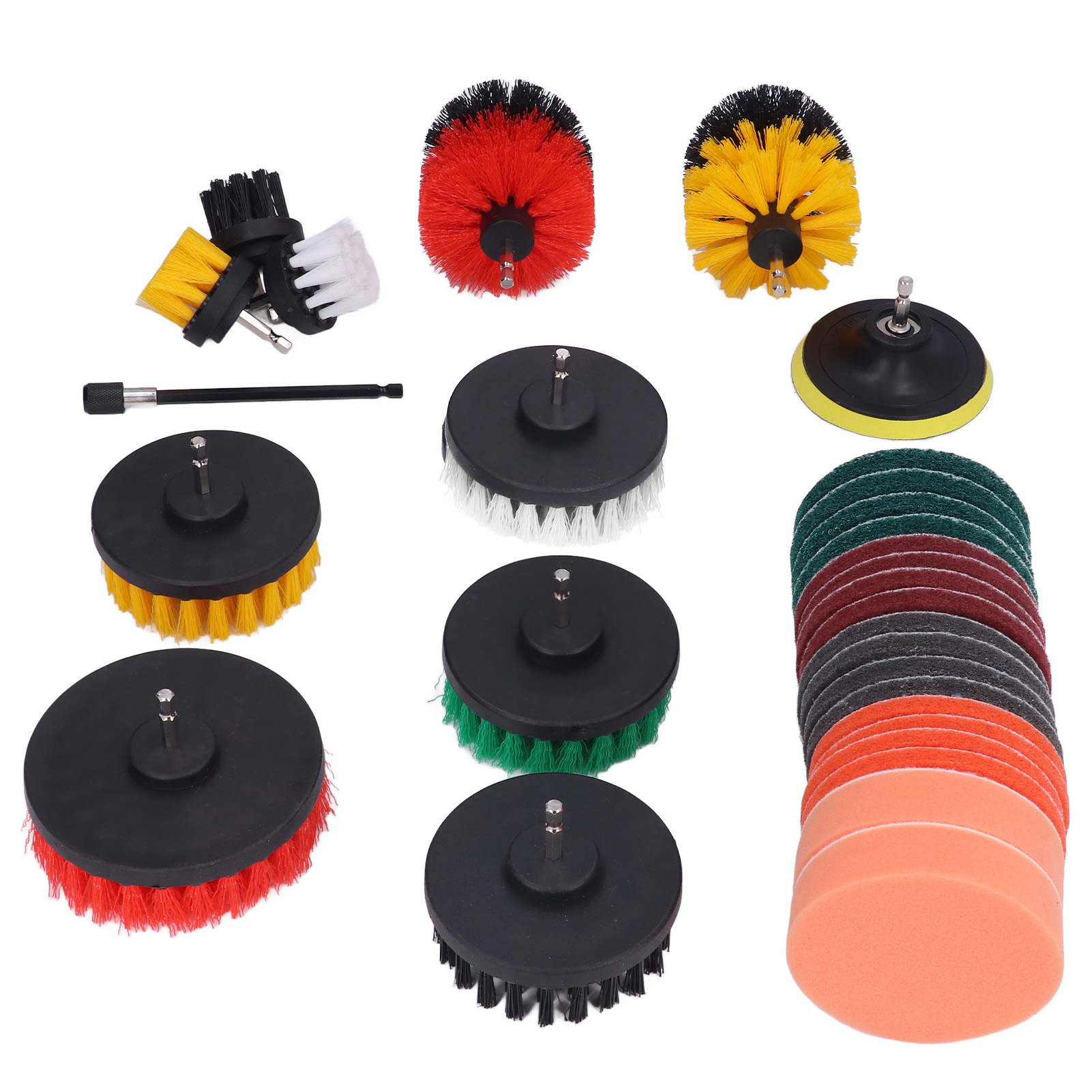 Bohrmaschinen-bürstenaufsatz-set, Autopflege-set, Scheuerpads, Schwamm, Elektrobürste, Allzweckreiniger