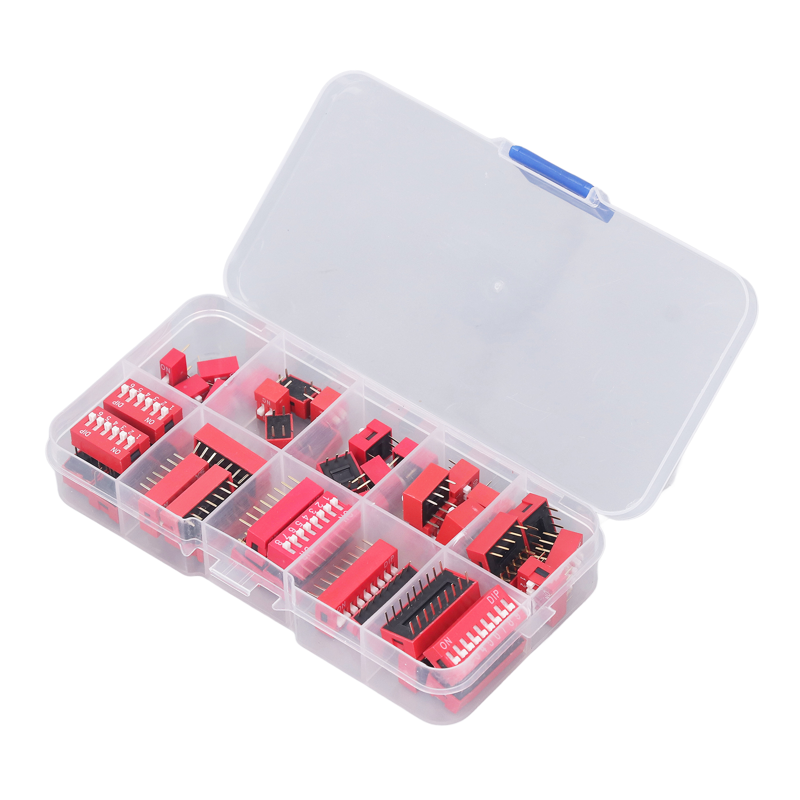 45-teiliges Dip-schalter-sortiment Ein/aus/kippschalter 2,54 Mm Bereich 1 2 3 4 5 6 7 8 9p Für Steckplatinen