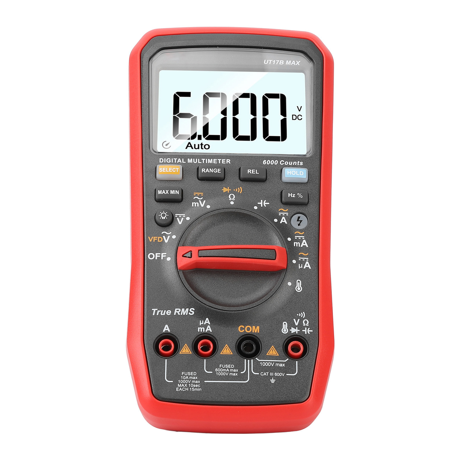Digitales Multimeter Mit 6000 Counts, Gleich- Und Wechselstrom-voltmeter, Ohmmeter, Voltmeter Und Amperemeter, Elektrisches Ohmmeter, Led-anzeige Mit Hintergrundbeleuchtung