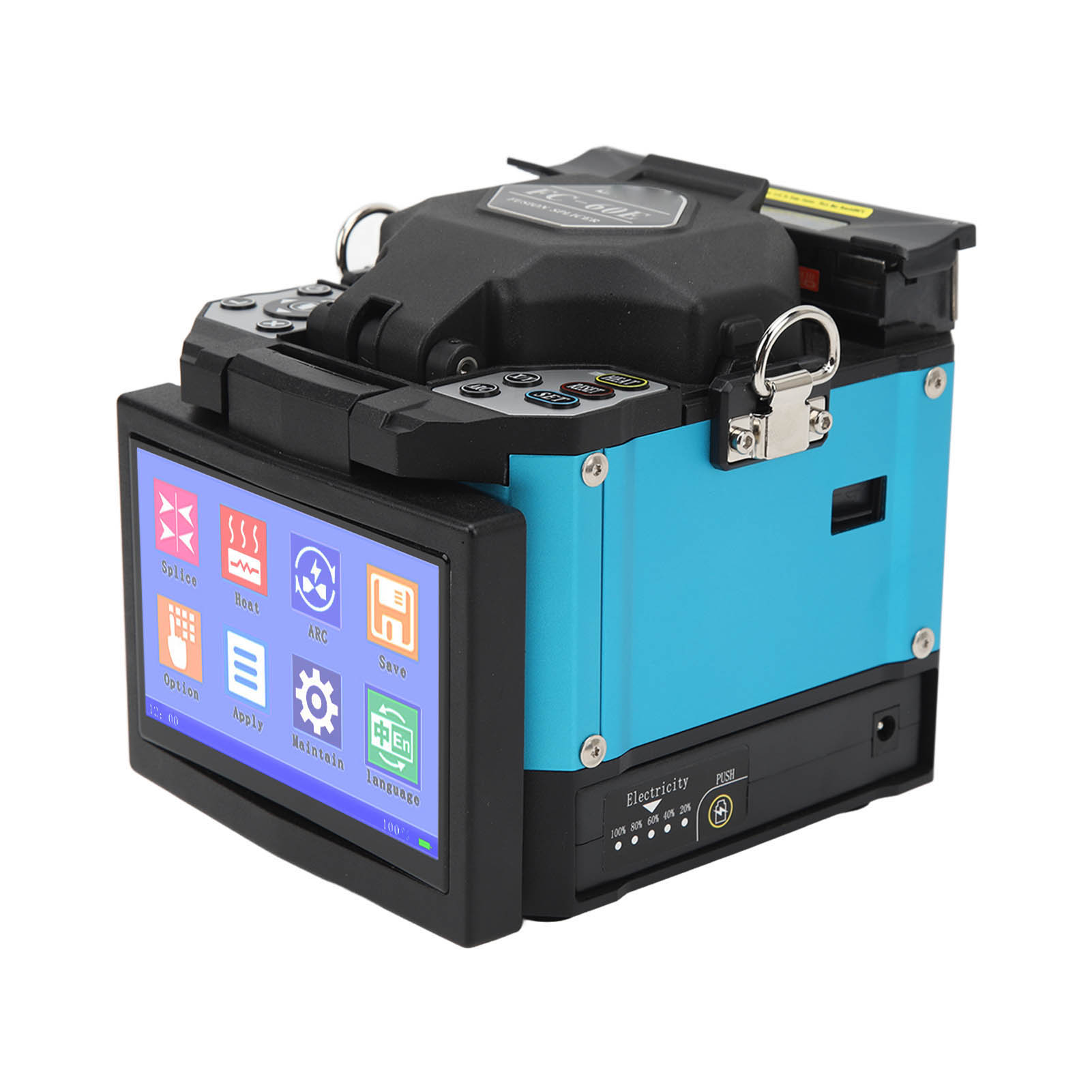 Fusionsspleißgerät Mit Touchscreen, Automatischer Glasfaser-schneide- Und Schweißsatz, Blau, 100–240 V, Eu-stecker