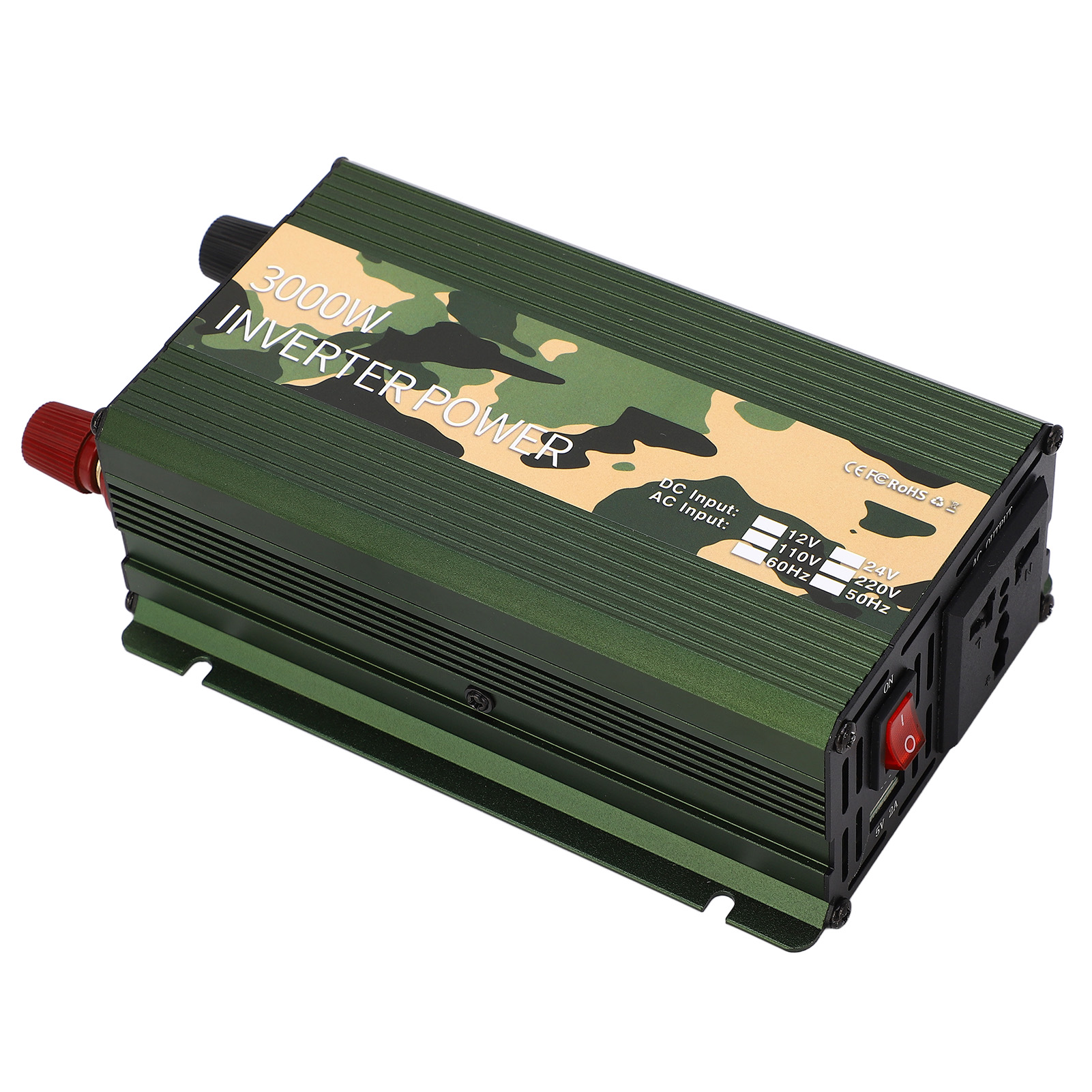 Kfz-wechselrichter Mit Modifizierter Sinuswelle, Usb-anschluss Und Lüfter, 3000 W, 12 V Dc Auf 110 V Ac