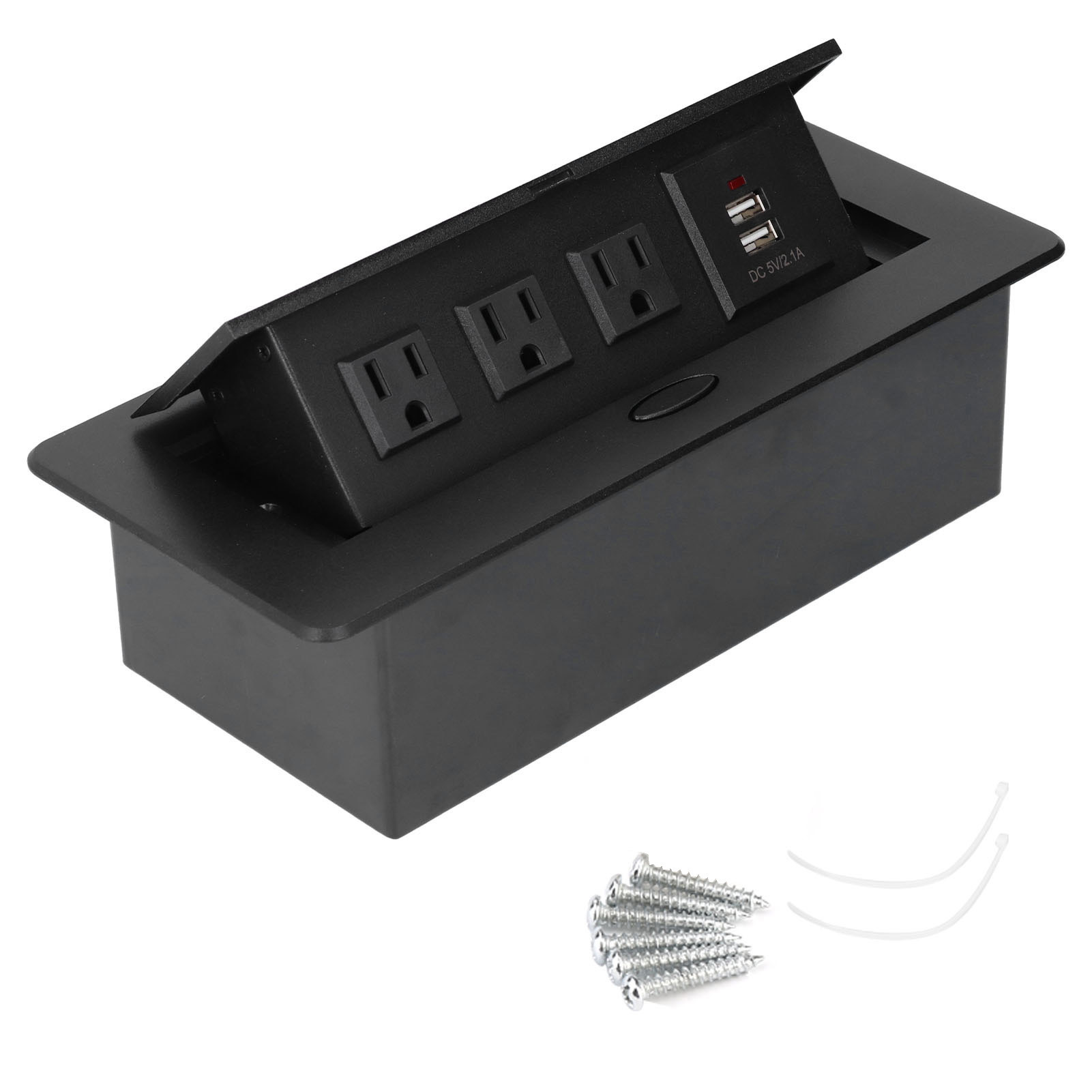 Moderne, Wasserdichte Einbau-steckdosenleiste Mit Usb-ladeanschlüssen Und Langsam Öffnendem Mechanismus Für Den Schreibtisch Im Homeoffice