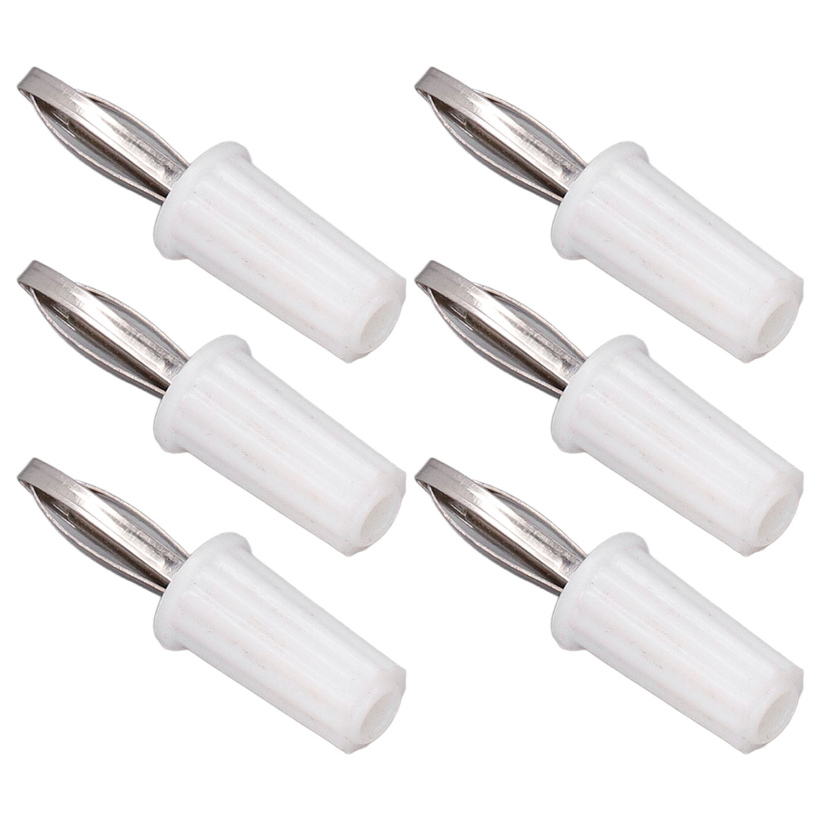 100 Stück Bananenstecker 4 Mm, Abs, Vernickeltes Messing, Hochwertige Elektrische Verbindungen, Weiß