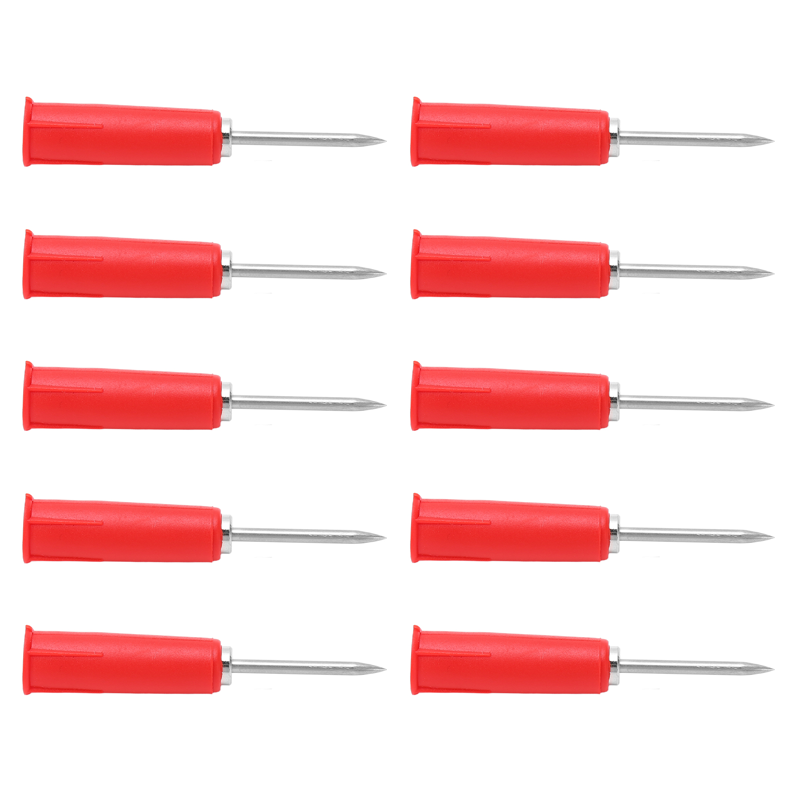 10 Stück Bananenstecker-durchdringungsspitzen, Pvc-ummantelung, 2 Mm/0,08 Zoll Auf 4 Mm/0,16 Zoll, Konvertierungs-isolierstifte Für Multimeter, Rot