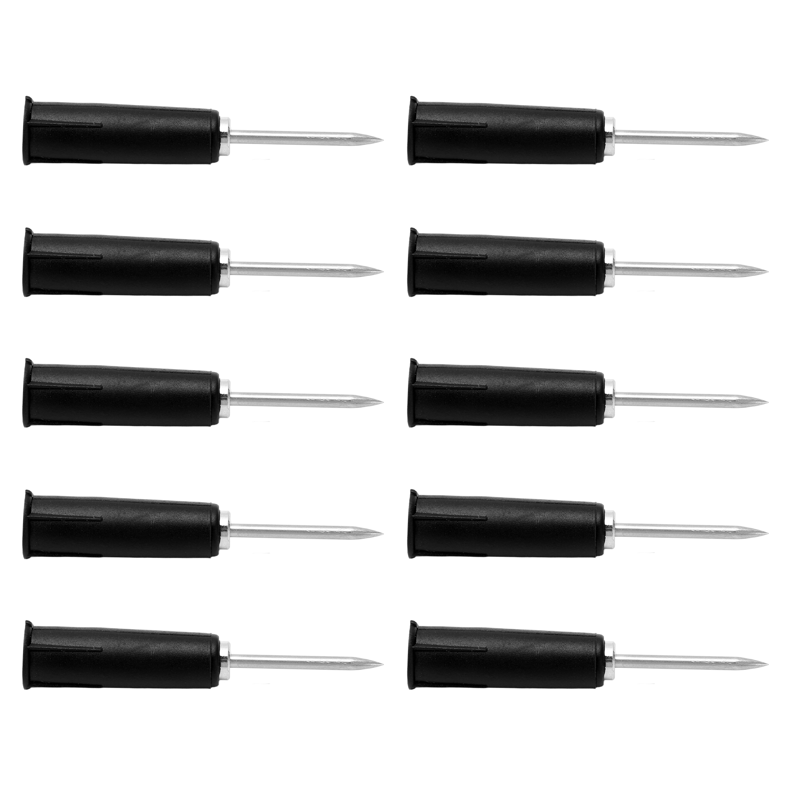 10 Stück Bananenstecker-durchdringungsspitzen, Pvc-optik, 2 Mm/0,08 Zoll Auf 4 Mm/0,16 Zoll Konvertierungs-isolierstifte Für Multimeter, Schwarz