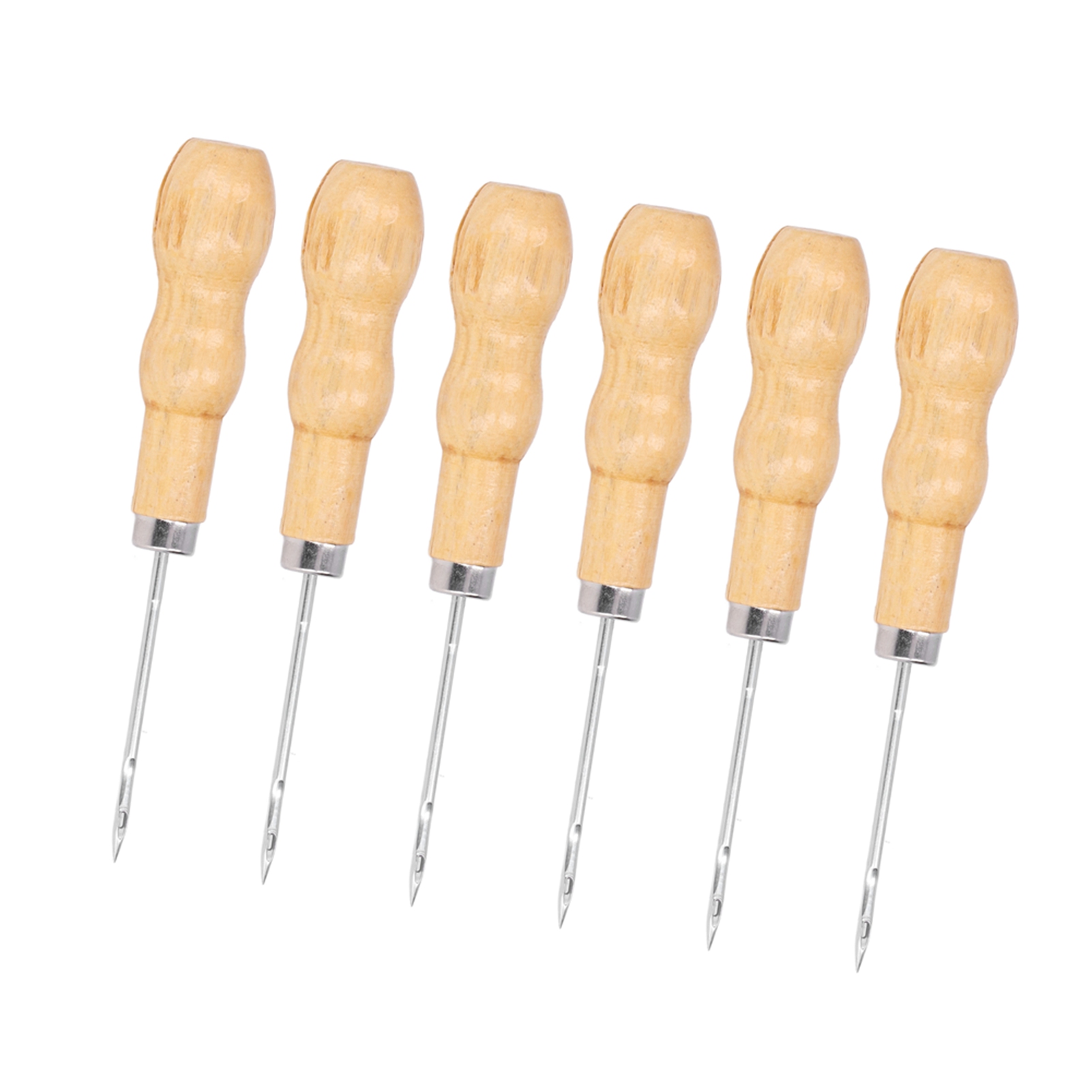 10-teiliges Set Aus Ledernähahlen Mit Holzgriff (125 Mm Länge) – Handwerkzeugset Für Reparaturen Und Heimwerkerprojekte