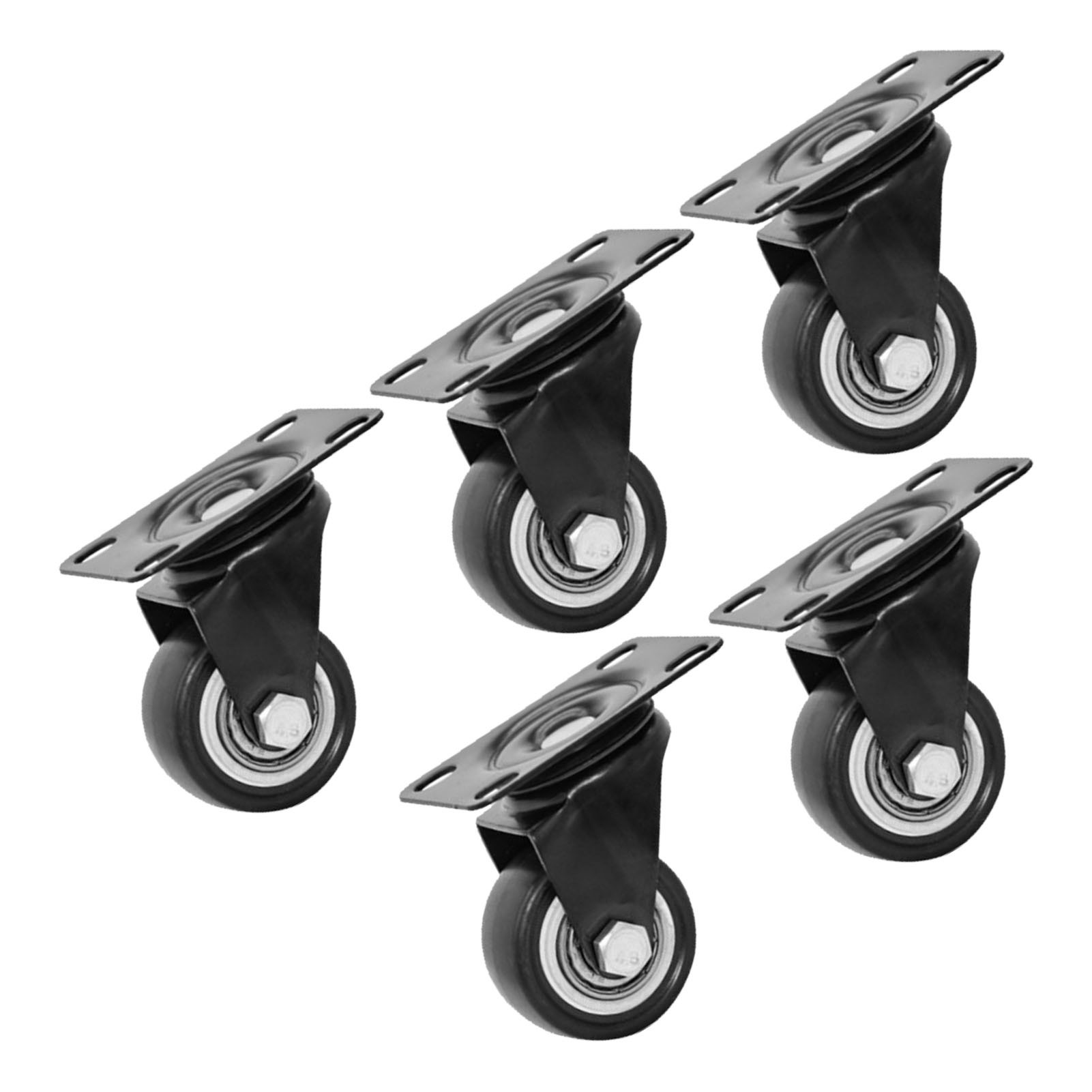 5 Stück Schwerlast-plattenrollen, Universell Einsetzbar, Verschleißfest, Geräuscharm, Doppelt Gelagert, 2-zoll-plattenrollen