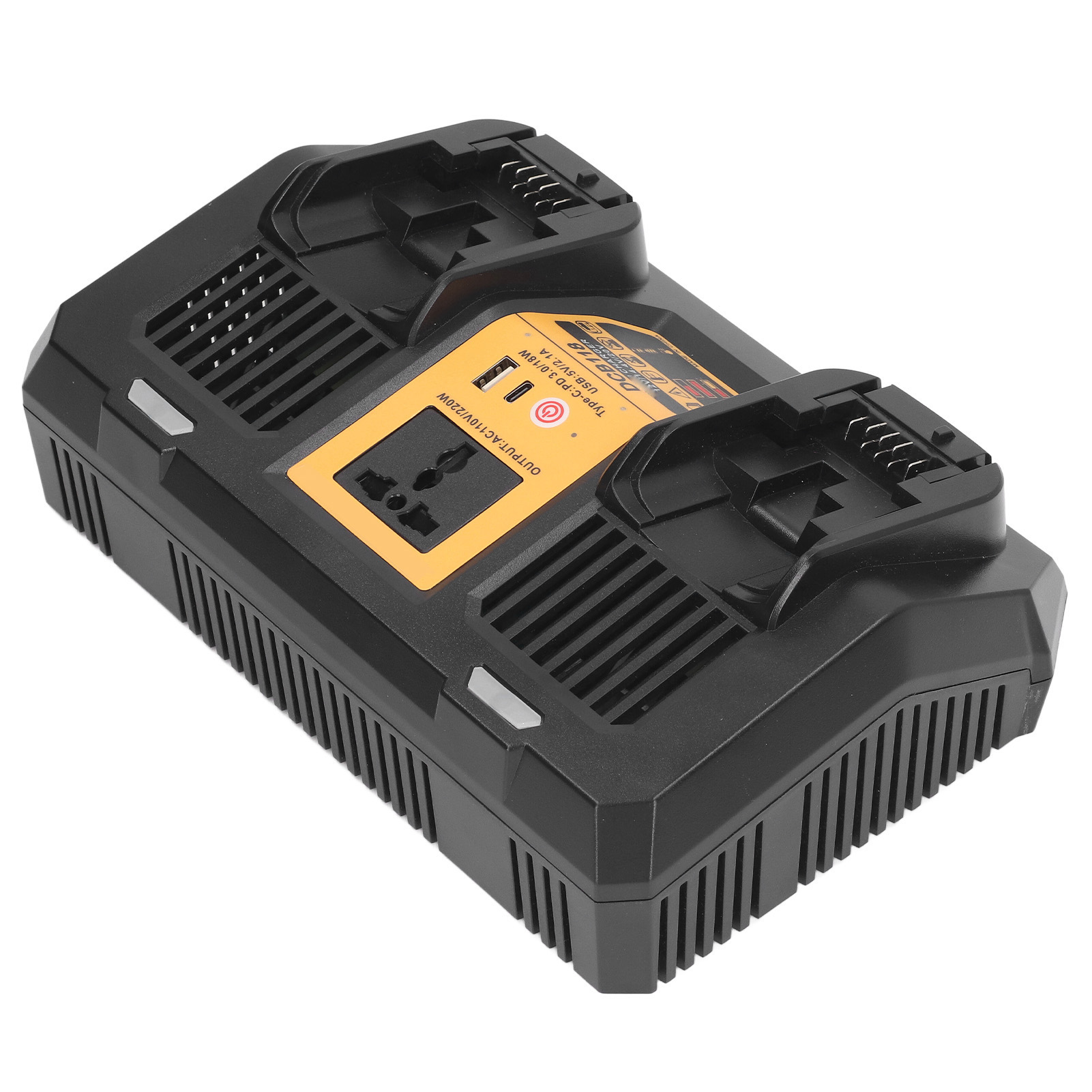 Lithium-akkuladegerät Mit 2 Usb-anschlüssen (12 V, 14,4 V, 20 V) Und 110-v-/220-w-wechselrichter Für 100–240-v-eu-stecker