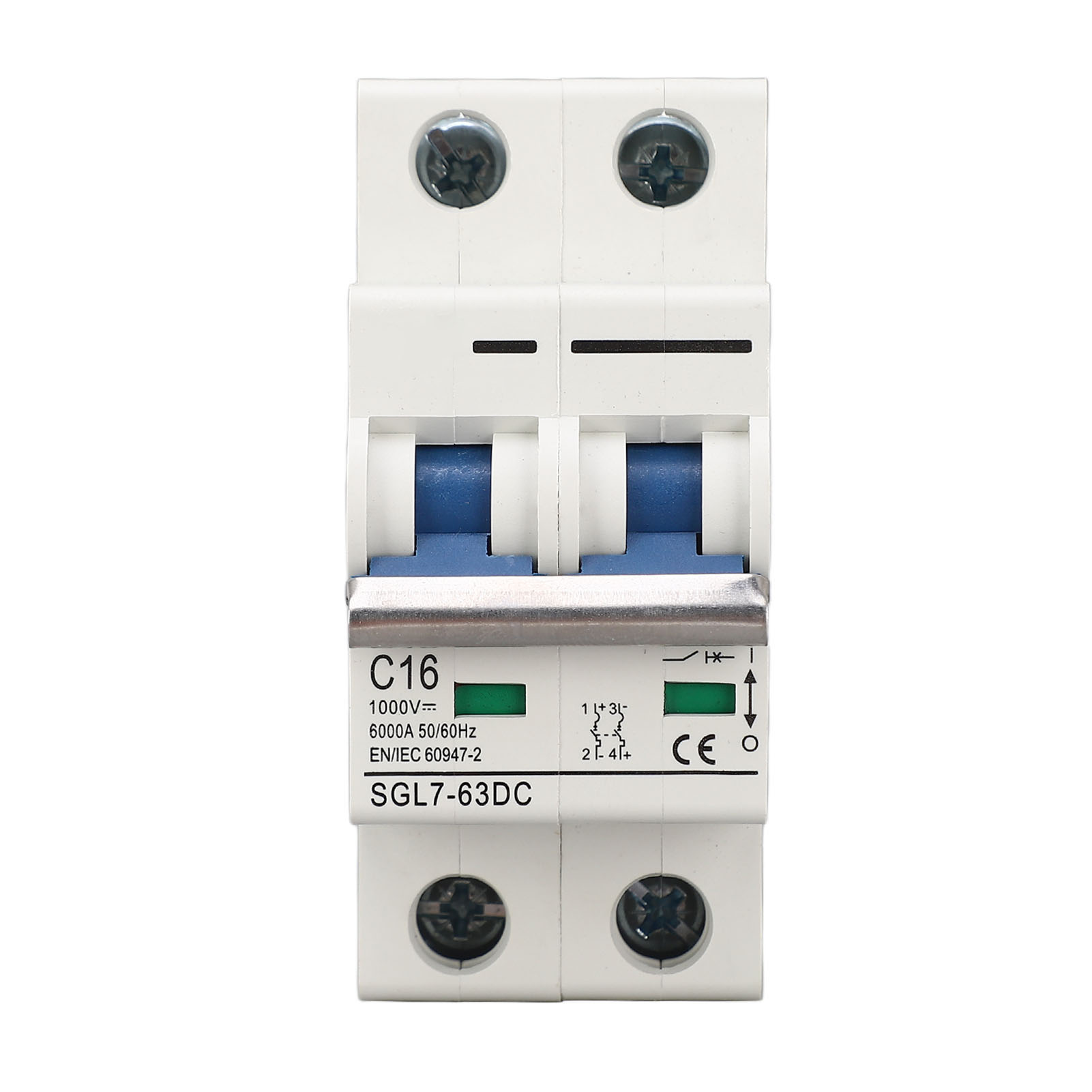 Dc-miniatur-leistungsschalter 2-polig 1000 V 16 A Din-schienenmontage Pv-system-trennschalter Mit Thermomagnetischer Auslösung