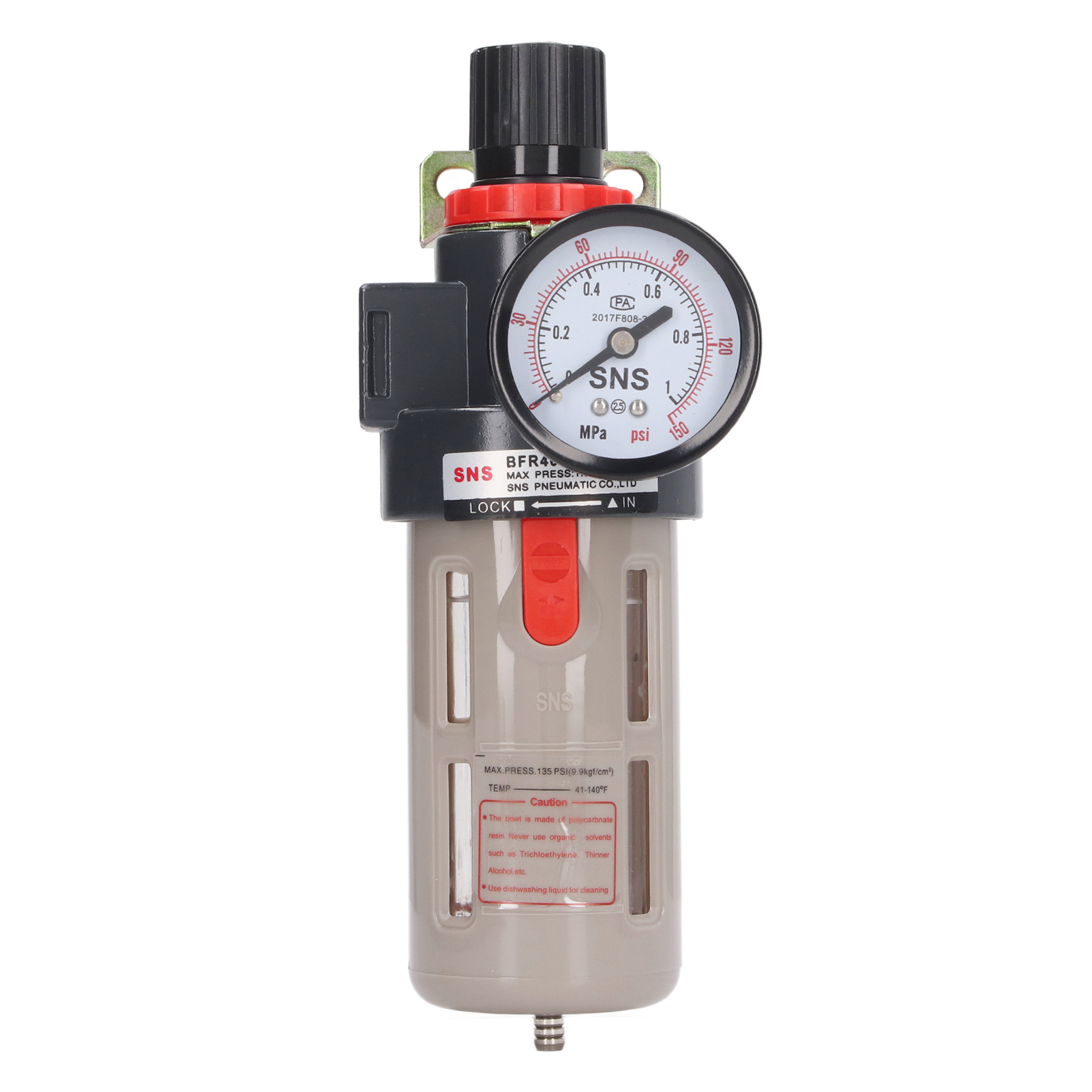 G1/2 Pneumatik-luftfilter, Wiederverwendbar, Maximaler Einstelldruck 1,0 Mpa, Öl-wasser-abscheider-druckmessgerät-set