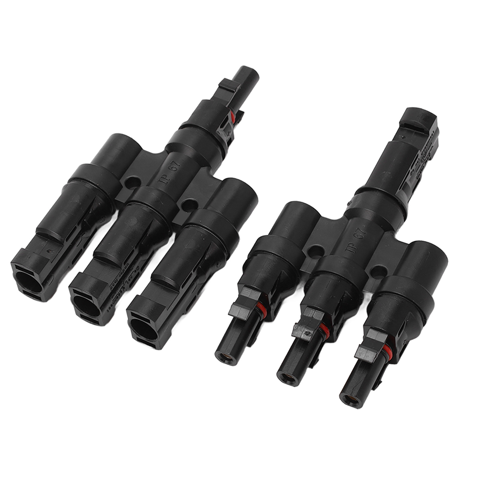 2 Stück Photovoltaik-steckverbinder, 1 Stecker Auf 3 Buchsen Und 1 Buchse Auf 3 Stecker, Nennstrom 50 A, Pv-steckverbinder Dc 1500 V, Schutzart Ip67