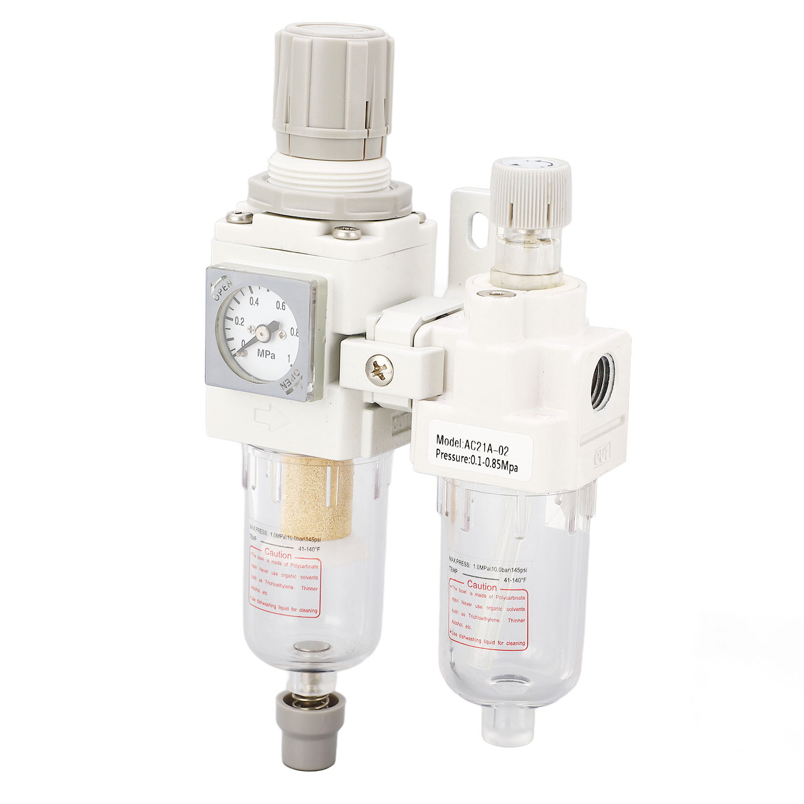 Luftfilter-regler-öler-kombination G1/4 Zoll Ein-/auslass Druckluftwerkzeug-luftdruckregler Wasser-öl-abscheider