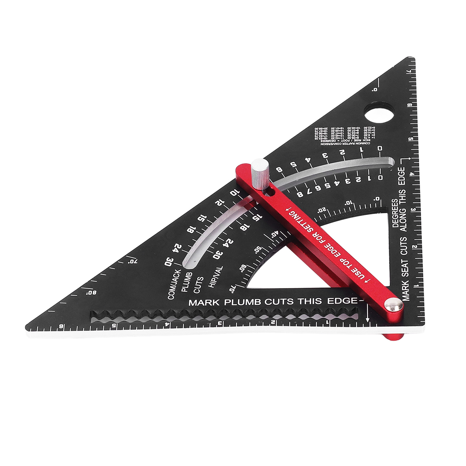 Dreiecklineal Aus Aluminiumlegierung Mit Präziser Laserskala Und Goniometer (7 Zoll) Für Holzbearbeitung