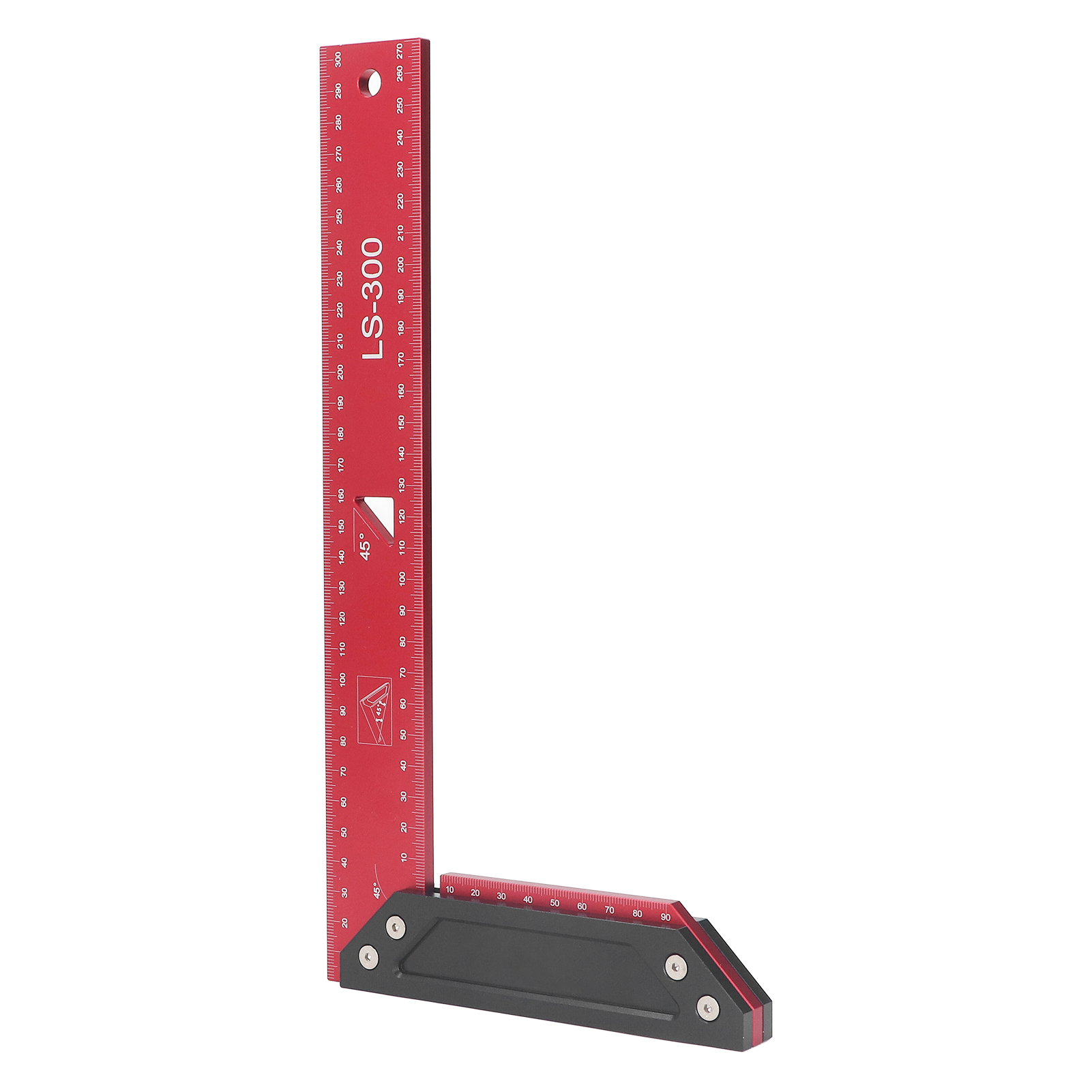 Anreißlineal Aus Aluminiumlegierung, L-förmig, Präzise Und Gut Ablesbar, Doppeltes 45°-messlineal, 300 Mm