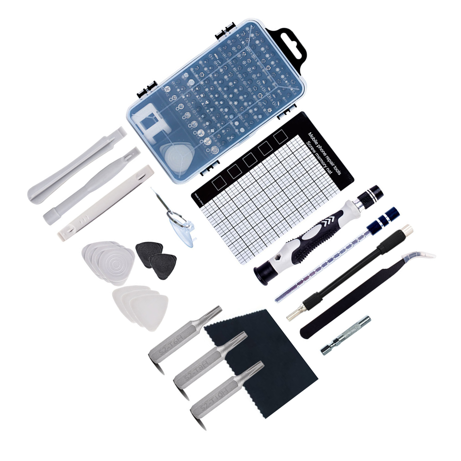 Handy-reparaturset, 123-in-1-schraubendreher-set Aus Crv-kunststoff, Uhren-demontage-set, Industriewerkzeug, Schwarz/grau, 4 Mm