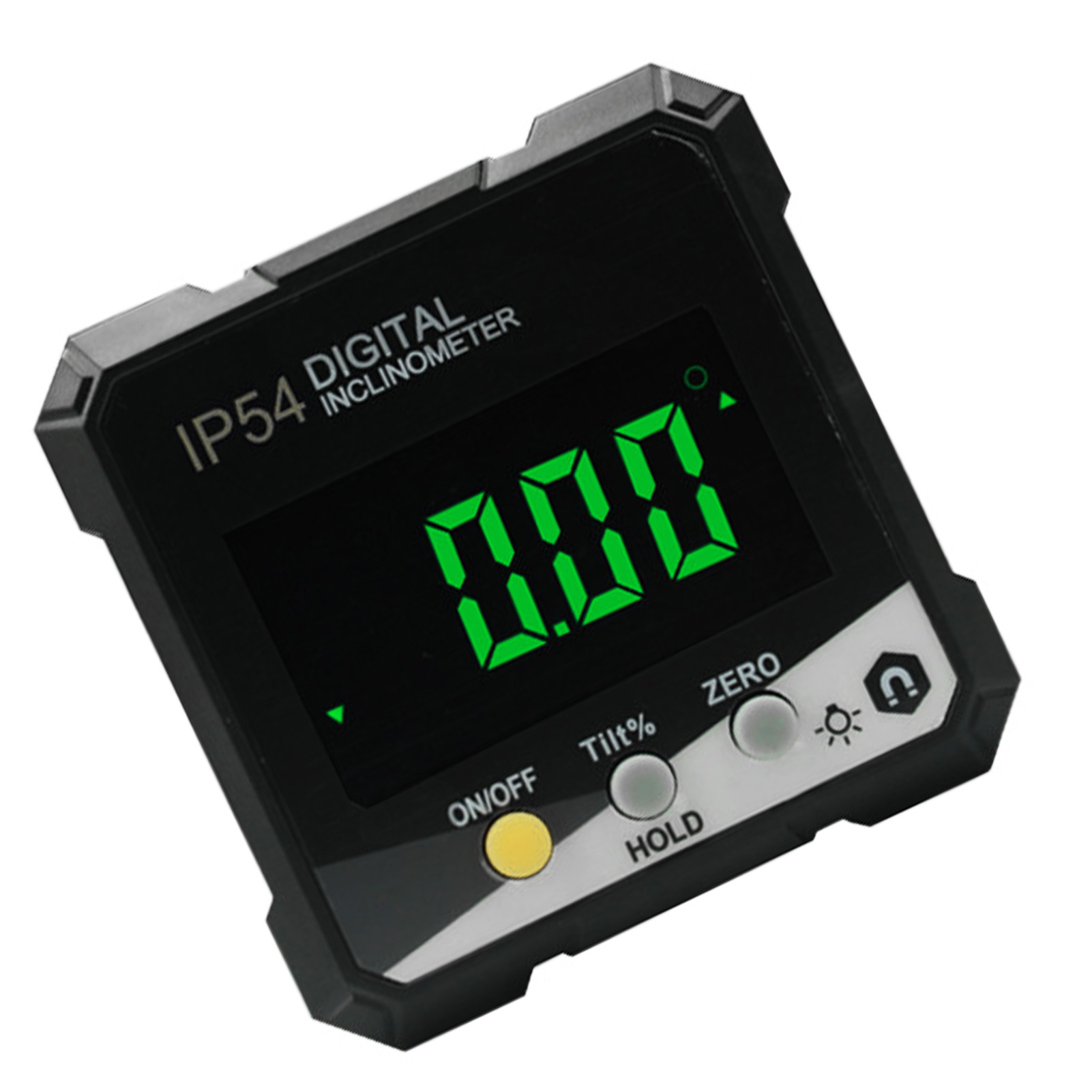 Digitaler Neigungsmesser 4x90° Messung Ip54 Lcd-bildschirm Magnetische Digitalanzeige Winkelmesser Gelb Dlw30d