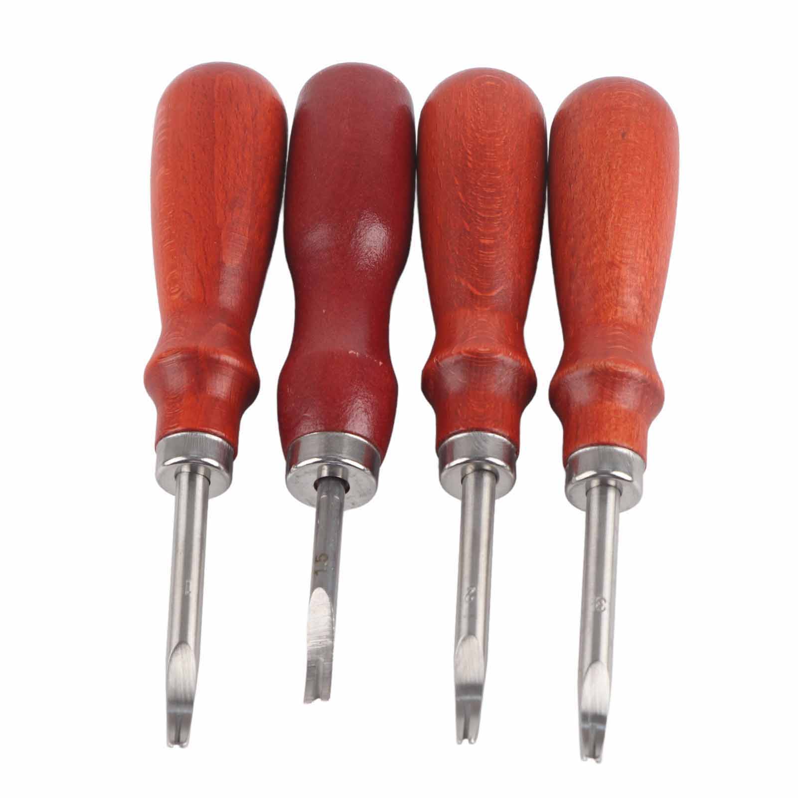 4-teiliges Set Lederkantenschleifer, Lederkanten-fasenmesser, Messerschärfer, Handgefertigtes Diy-lederwerkzeug, Lederkanten-abschräger