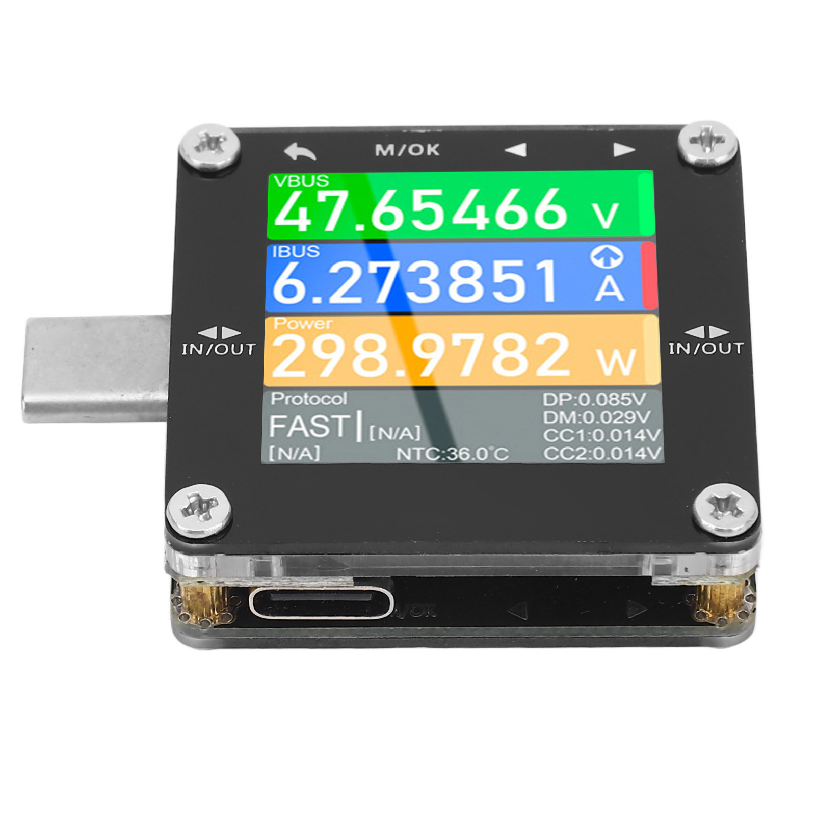 Typ-c-spannungs- Und Amperemeter Mit Digitaler Anzeige, Typ-c-leistungsmesser Für Qc-pd-schnellladeprotokoll-täuschung, 0 Bis 50 V