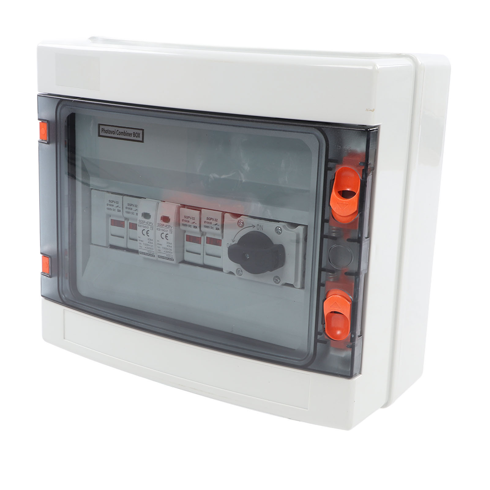 Pv-kombinationsbox 2 Eingänge 1 Ausgang Ip65 Wasserdichter Solar-kombinationskasten Für Den Außenbereich 1000v 32a Mit Isolierten Schaltern
