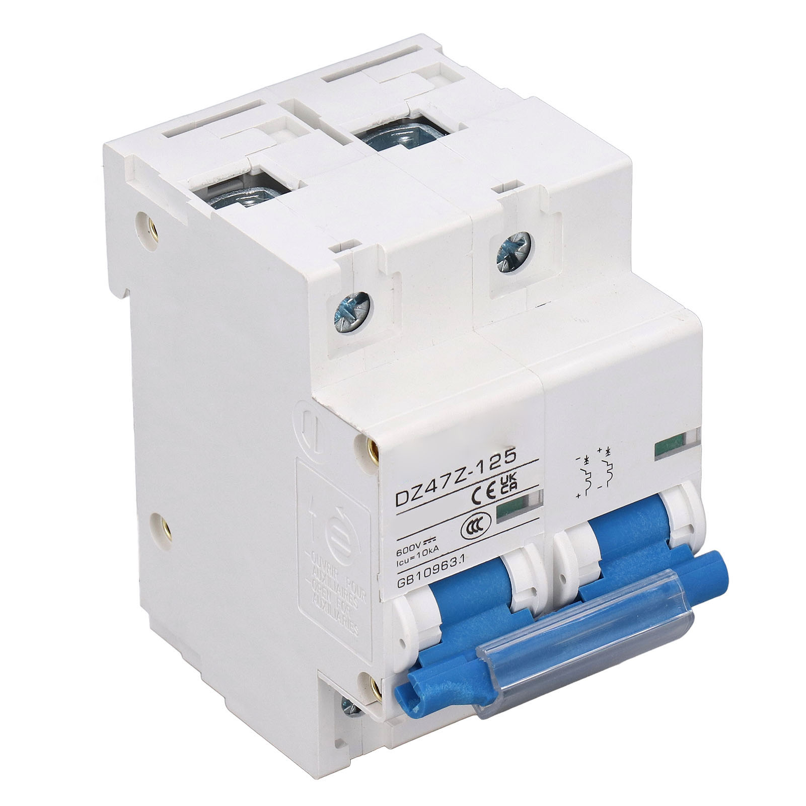 Dc-miniatur-leistungsschalter 2p 10 Ka Hochstrom-isolation 600 V Luftschalter Für Solar-pv-systemmodule Netz D100 100 A